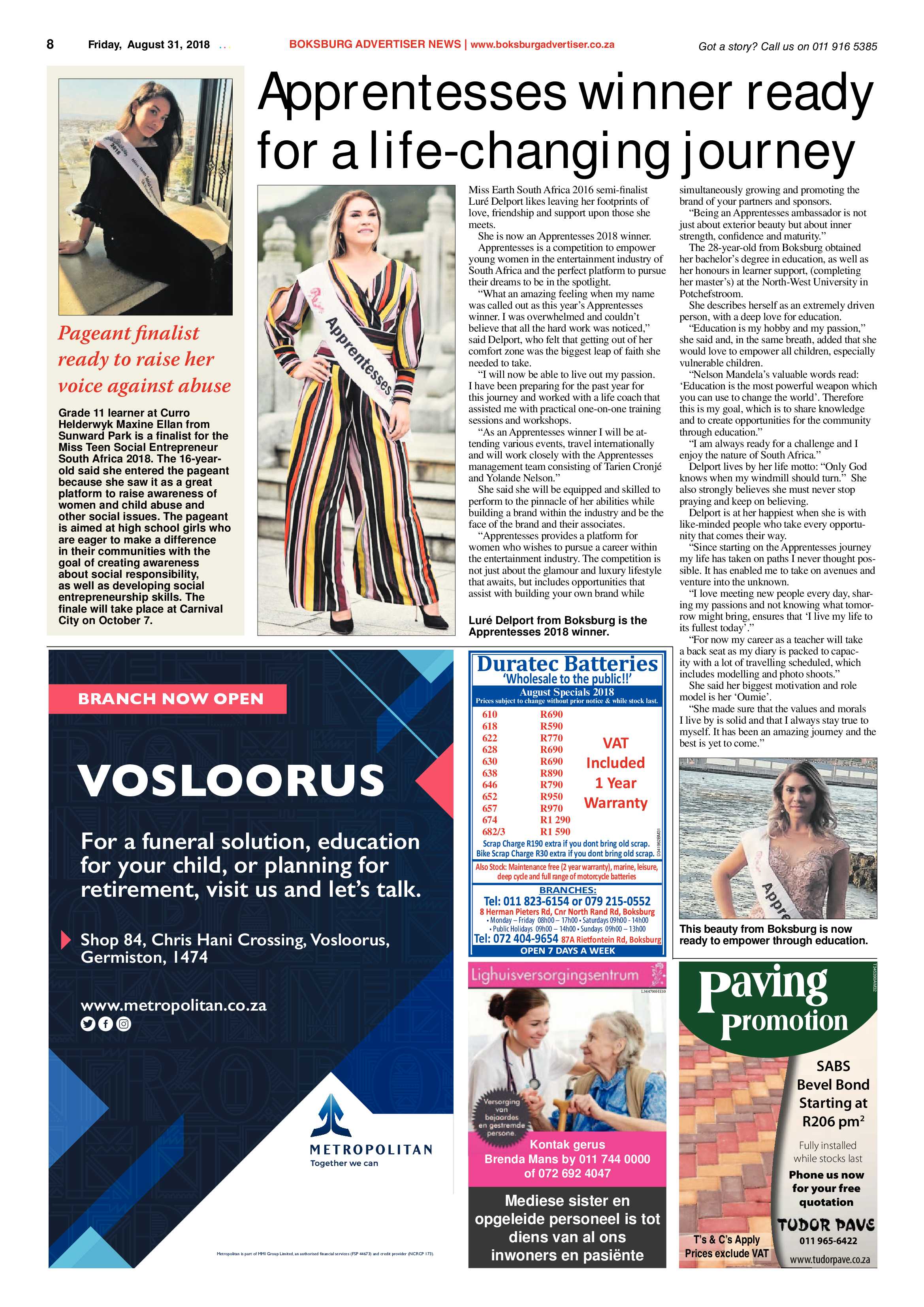 Boksburg Advertiser 28 August 2018 page 8