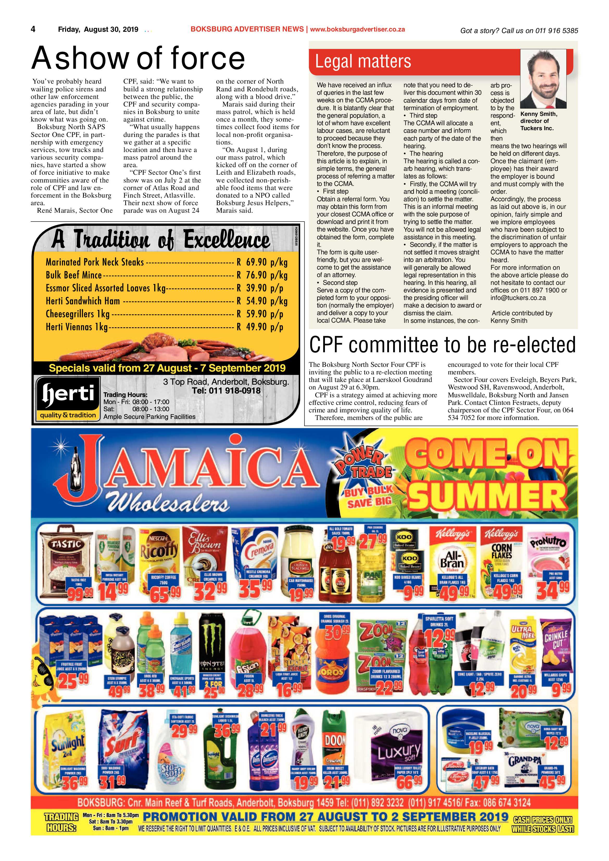Boksburg Advertiser 27 August 2019 page 4