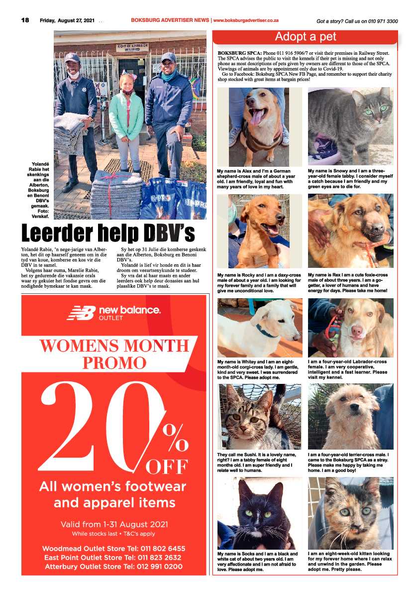 Boksburg Advertiser 27 August 2021 page 18