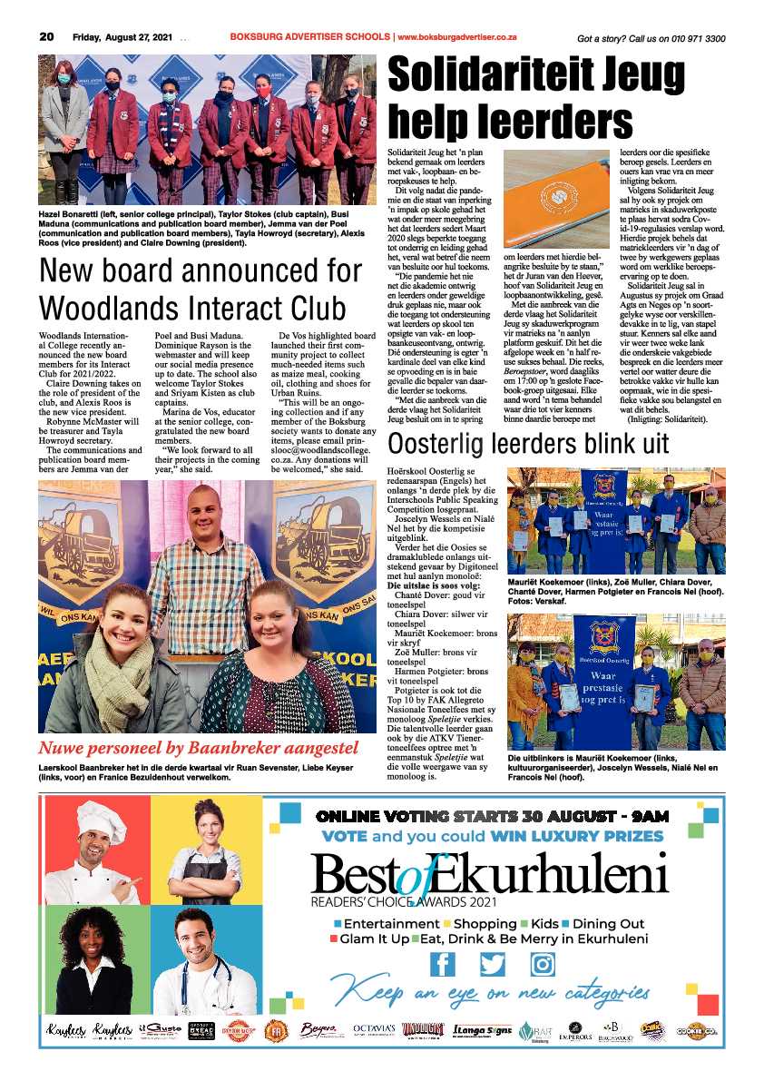 Boksburg Advertiser 27 August 2021 page 20