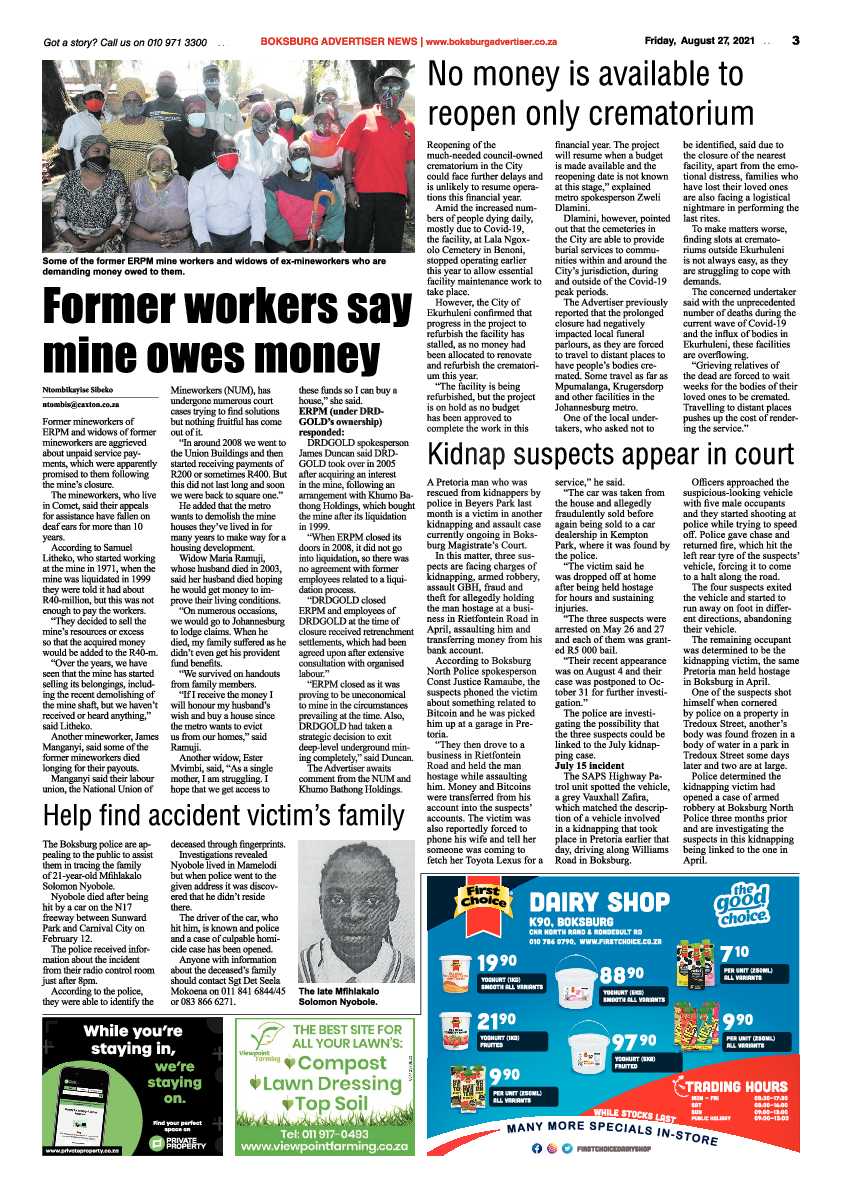 Boksburg Advertiser 27 August 2021 page 3