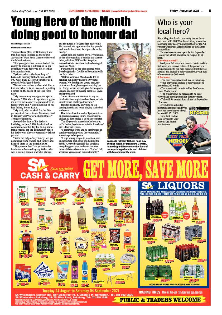 Boksburg Advertiser 27 August 2021 page 5