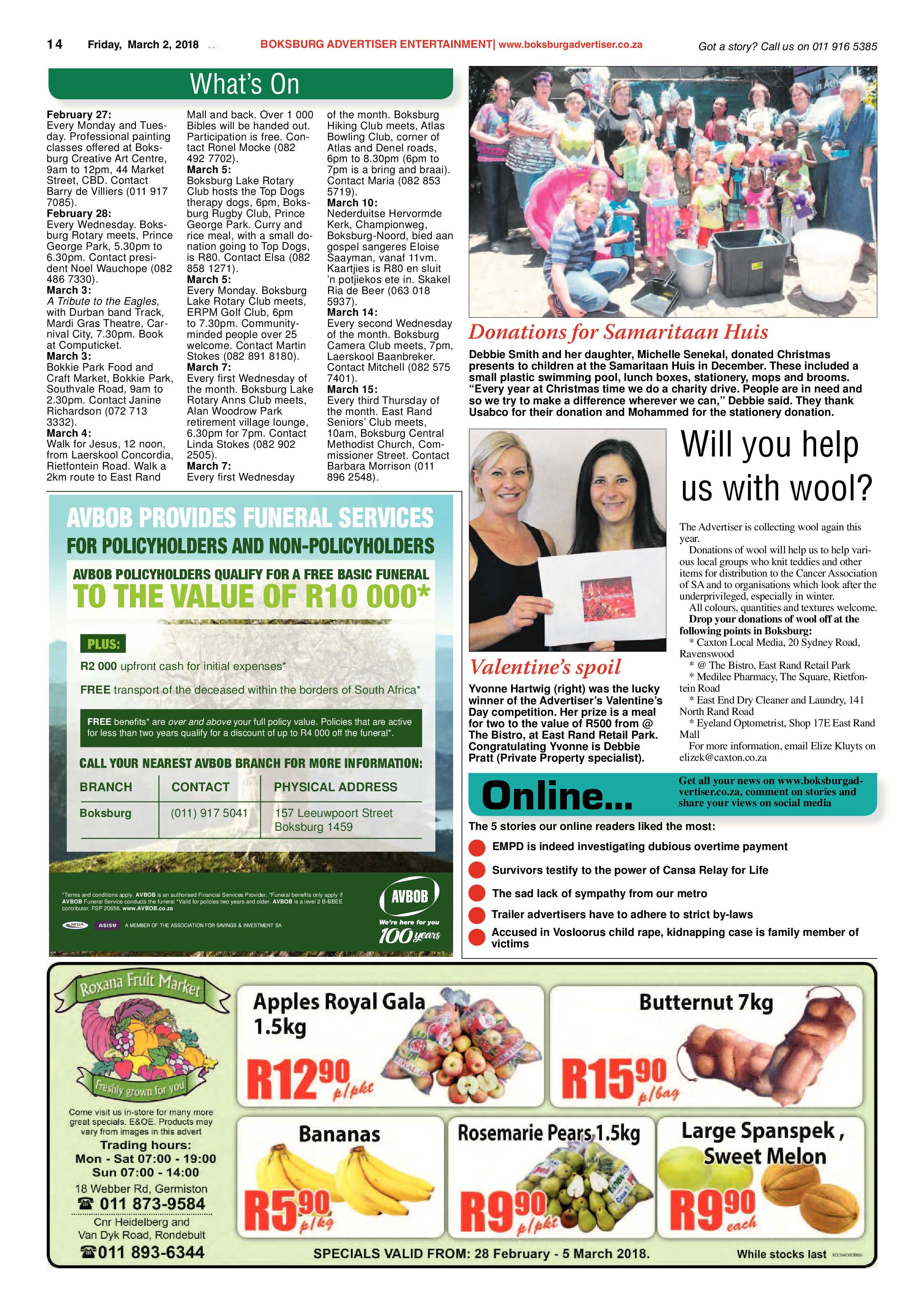 Boksburg Advertiser 27 February 2018 page 14