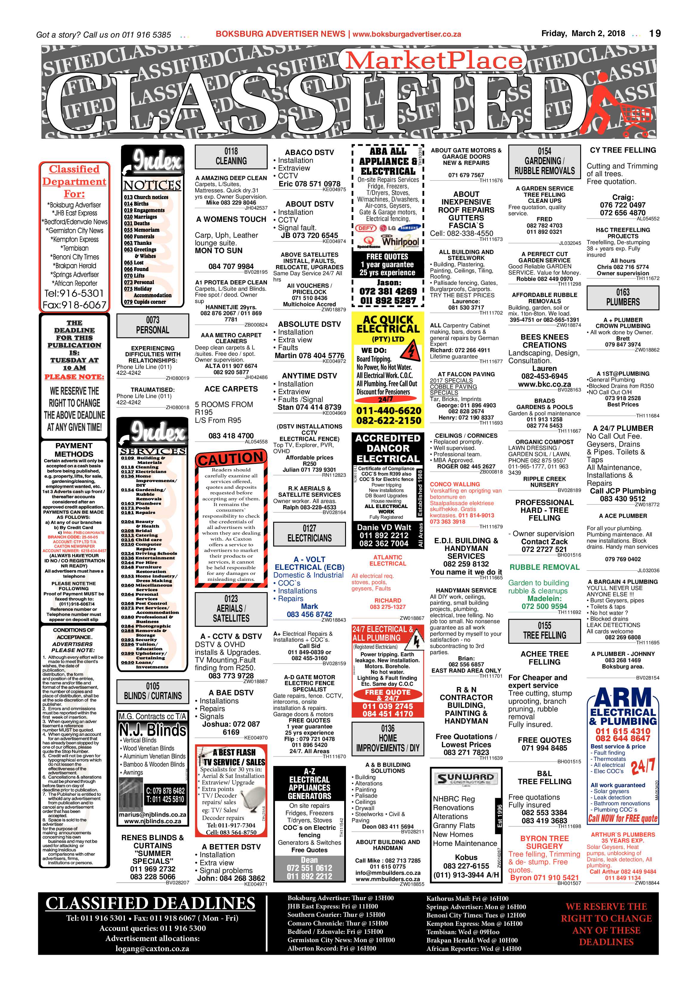 Boksburg Advertiser 27 February 2018 page 19