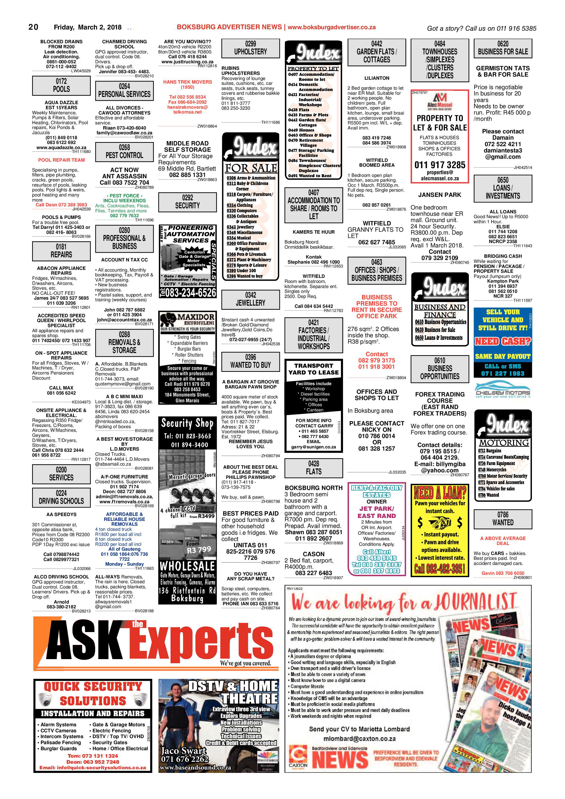 Boksburg Advertiser 27 February 2018 page 20