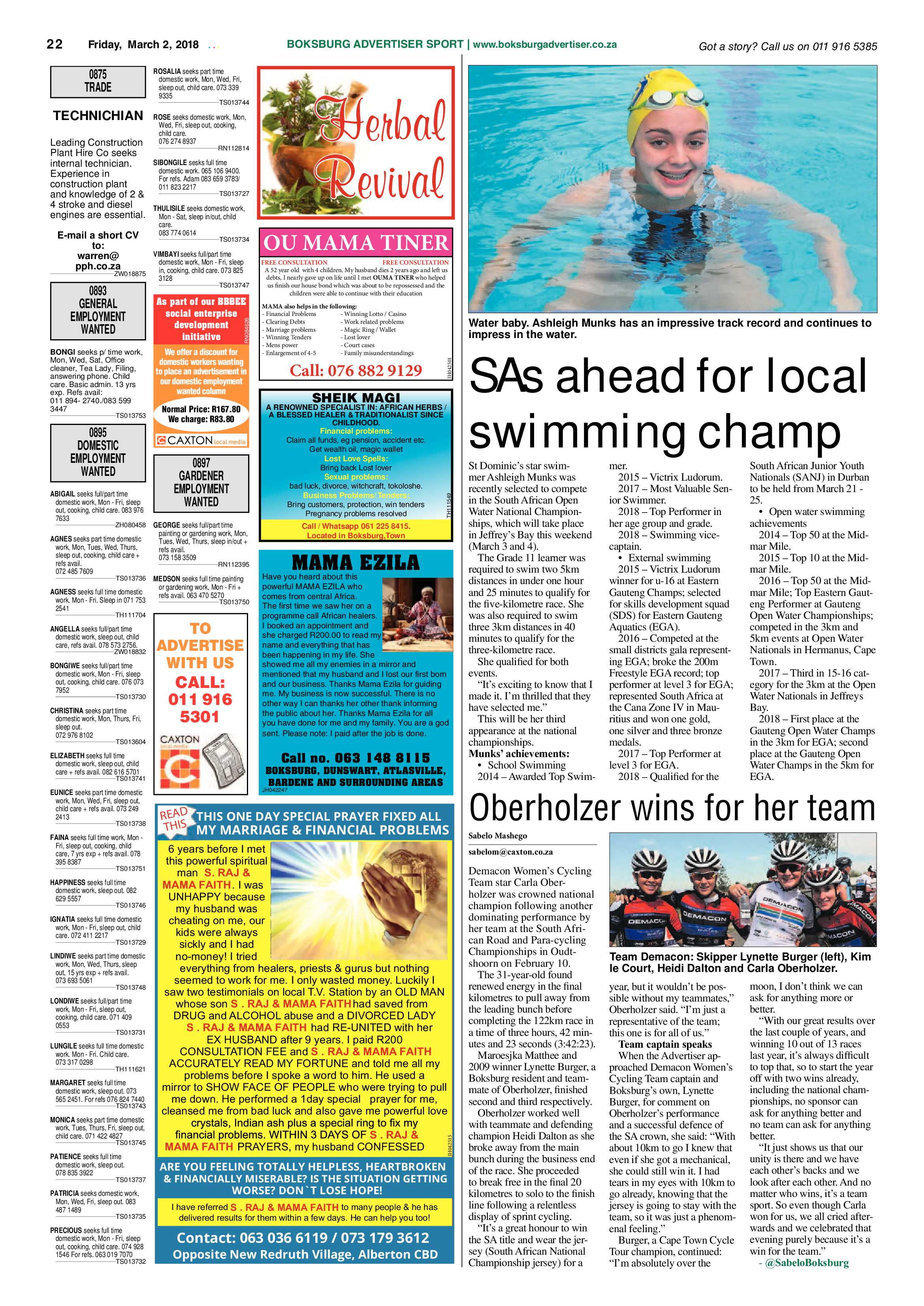 Boksburg Advertiser 27 February 2018 page 22