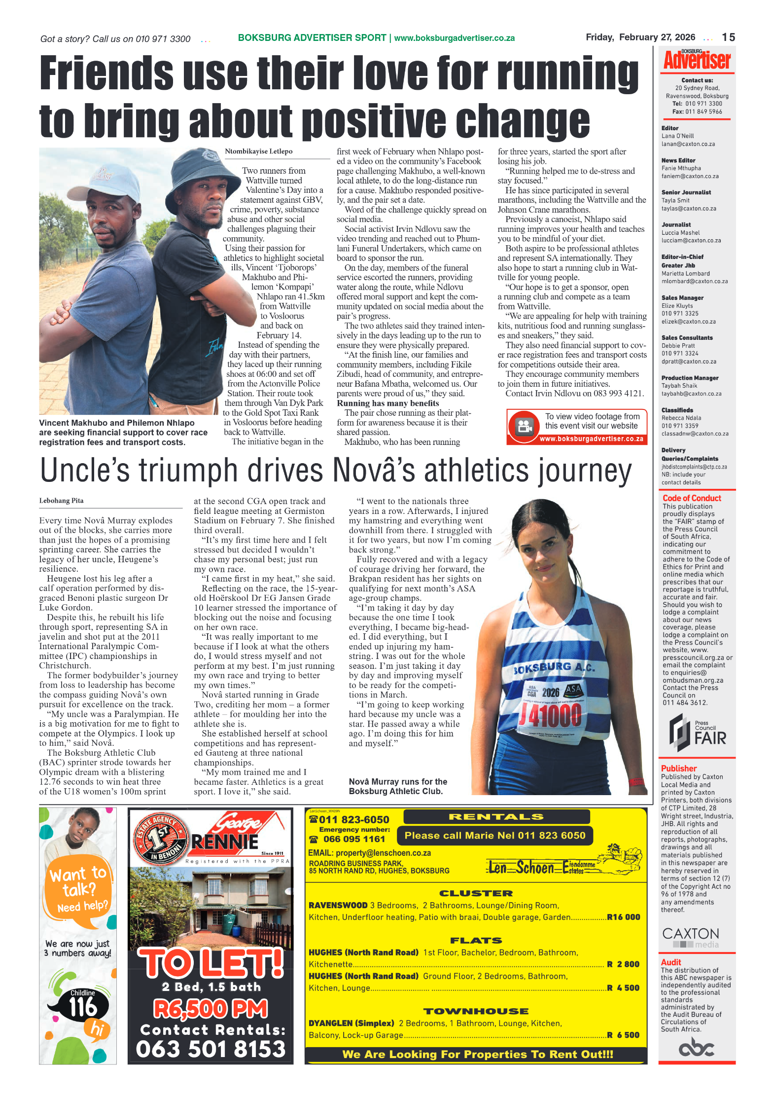 Boksburg Advertiser 27 February 2026 page 15