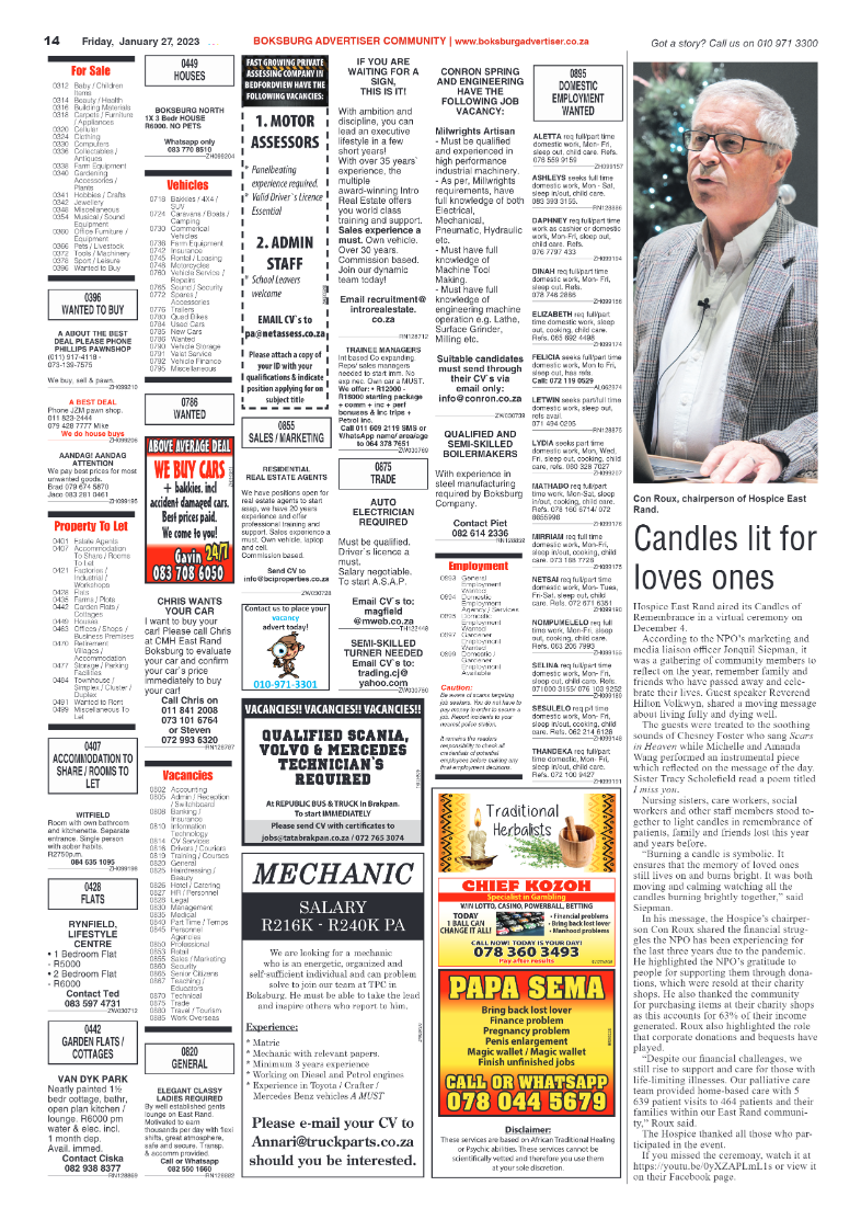 Boksburg Advertiser 27 January 2023 page 14