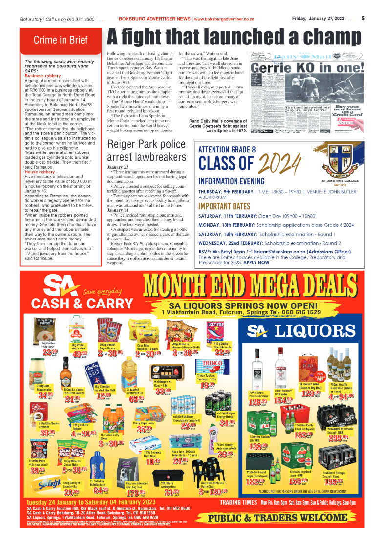 Boksburg Advertiser 27 January 2023 page 5