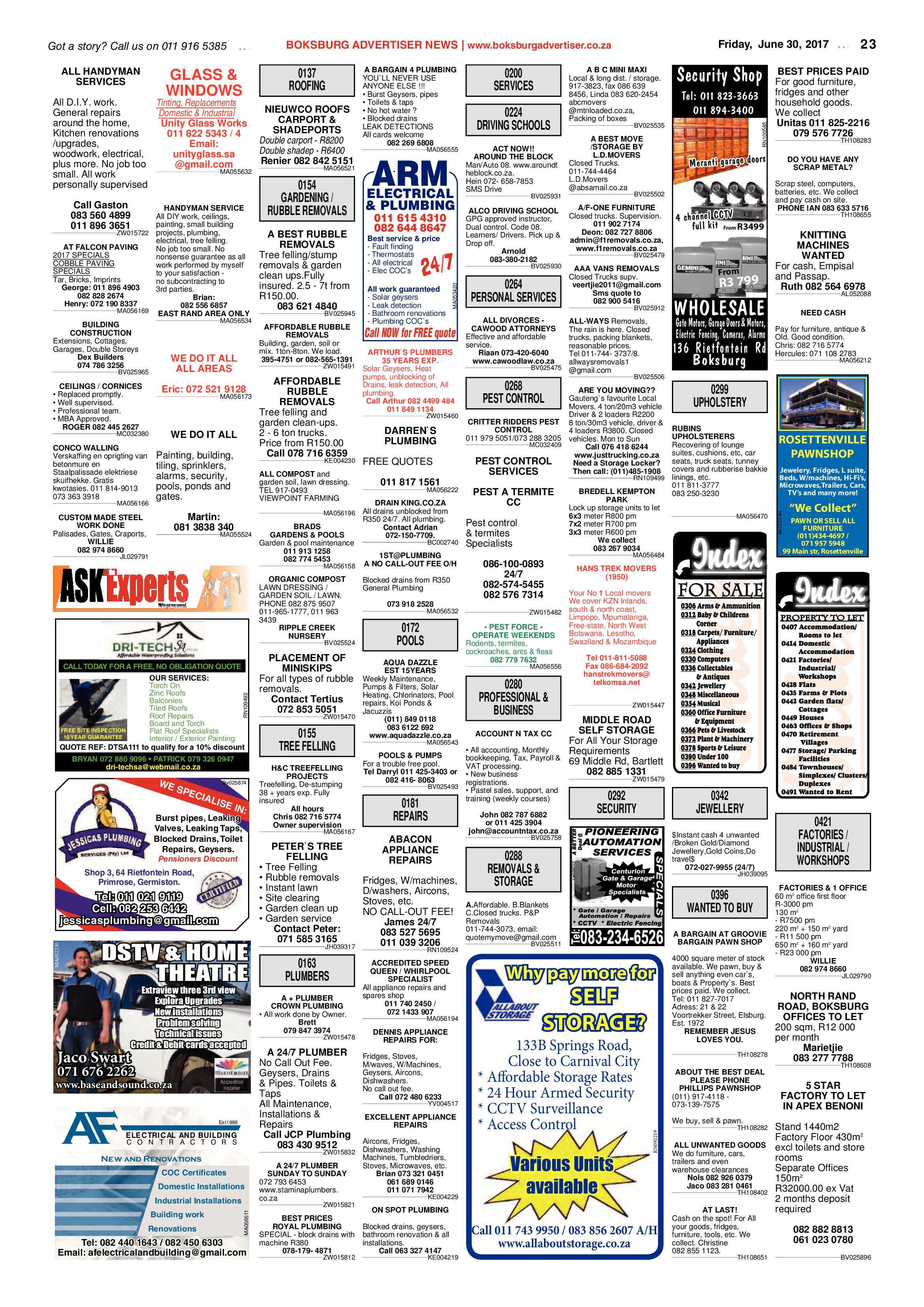 Boksburg Advertiser 27 June 2017 page 23