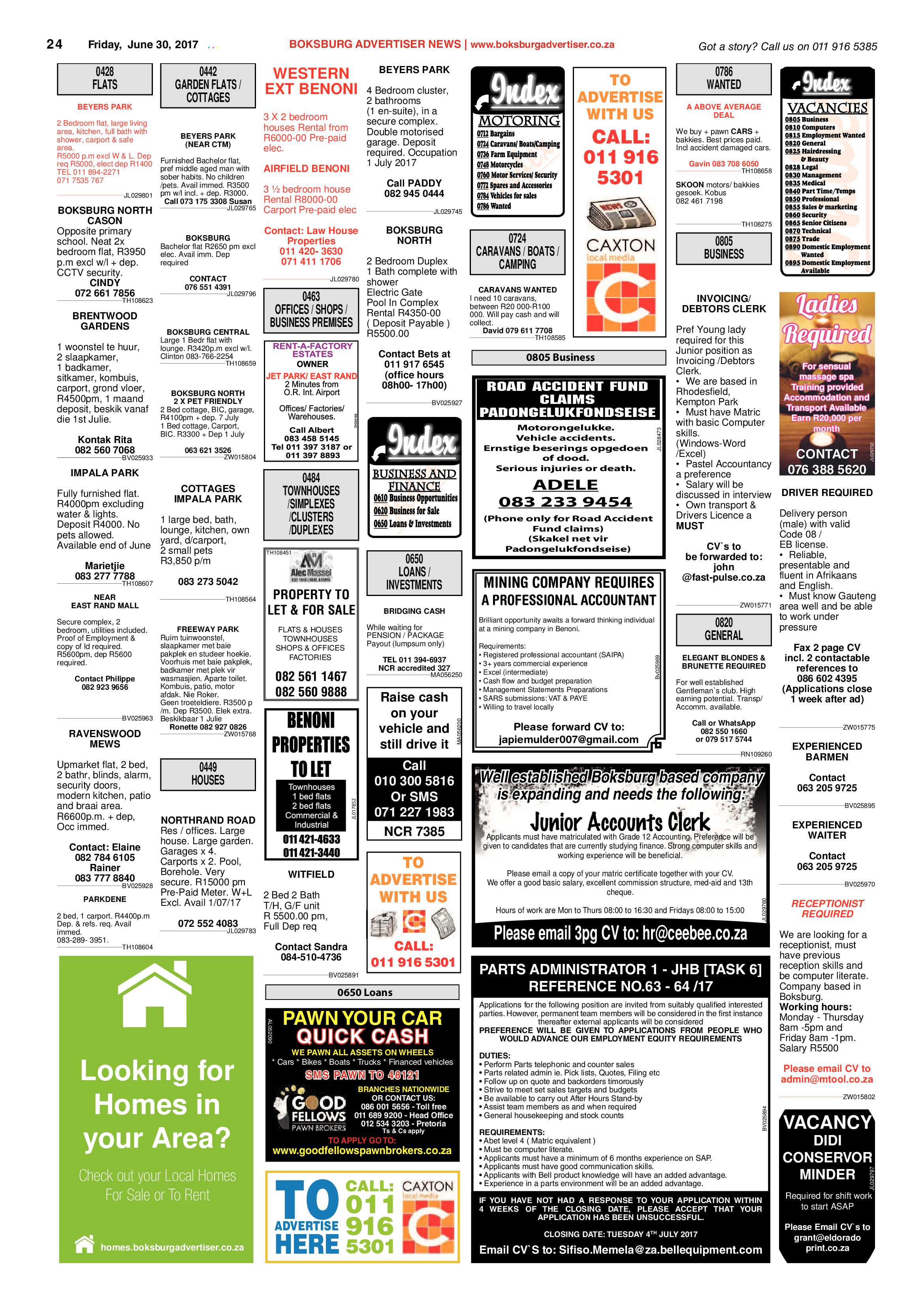 Boksburg Advertiser 27 June 2017 page 24