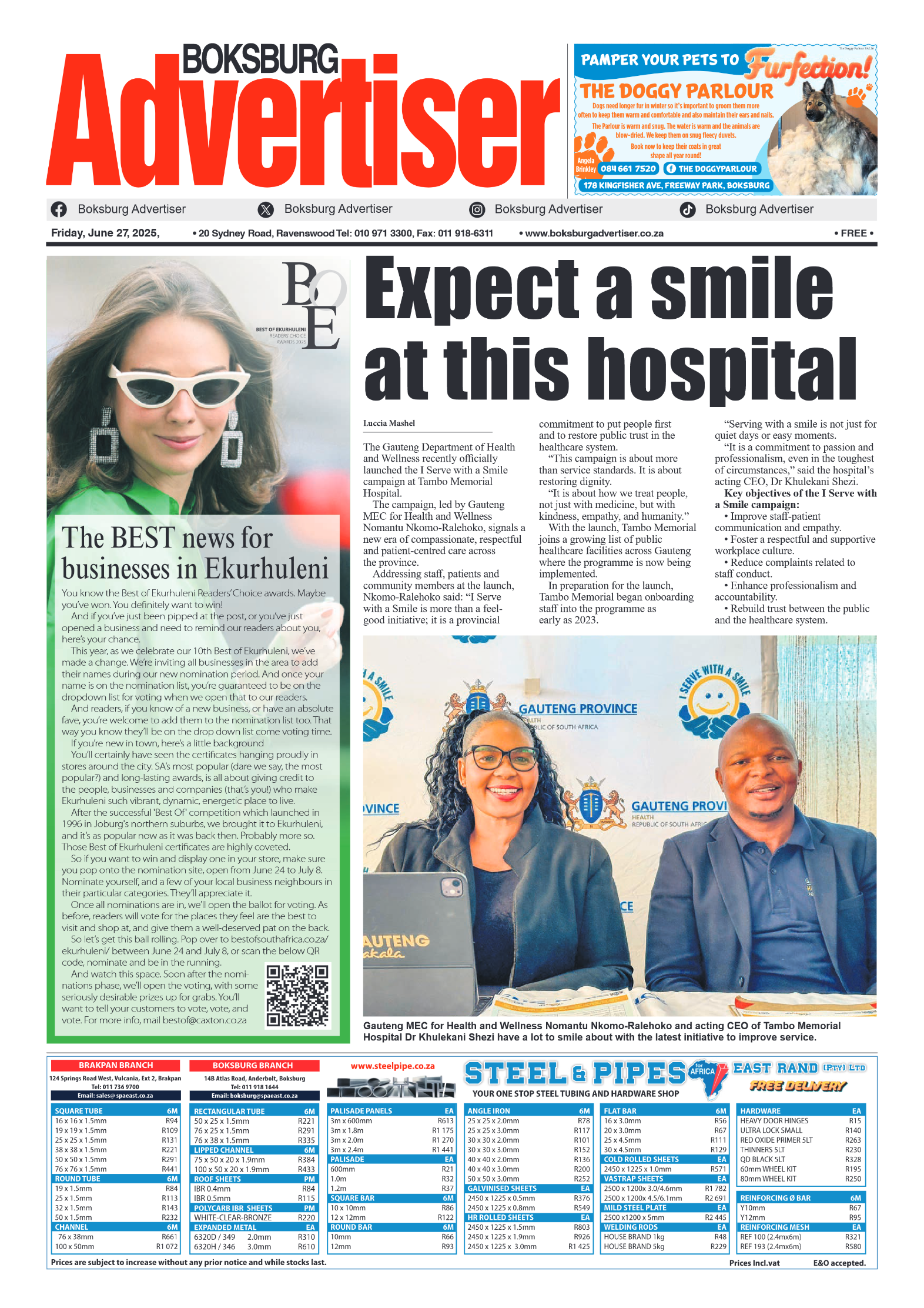 Boksburg Advertiser 27 June 2025 page 1