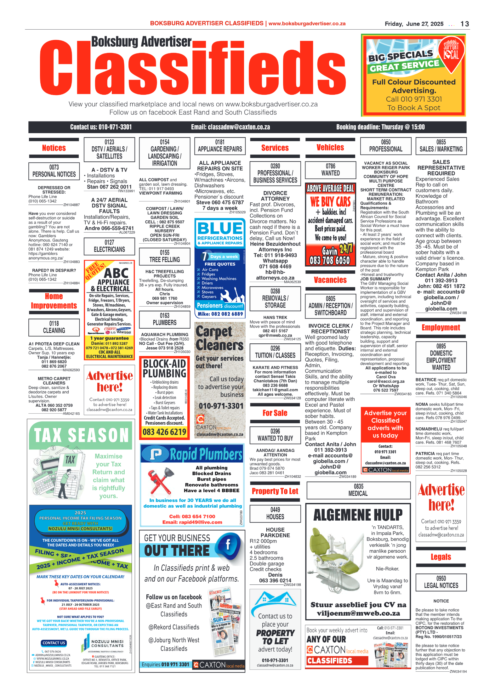 Boksburg Advertiser 27 June 2025 page 13