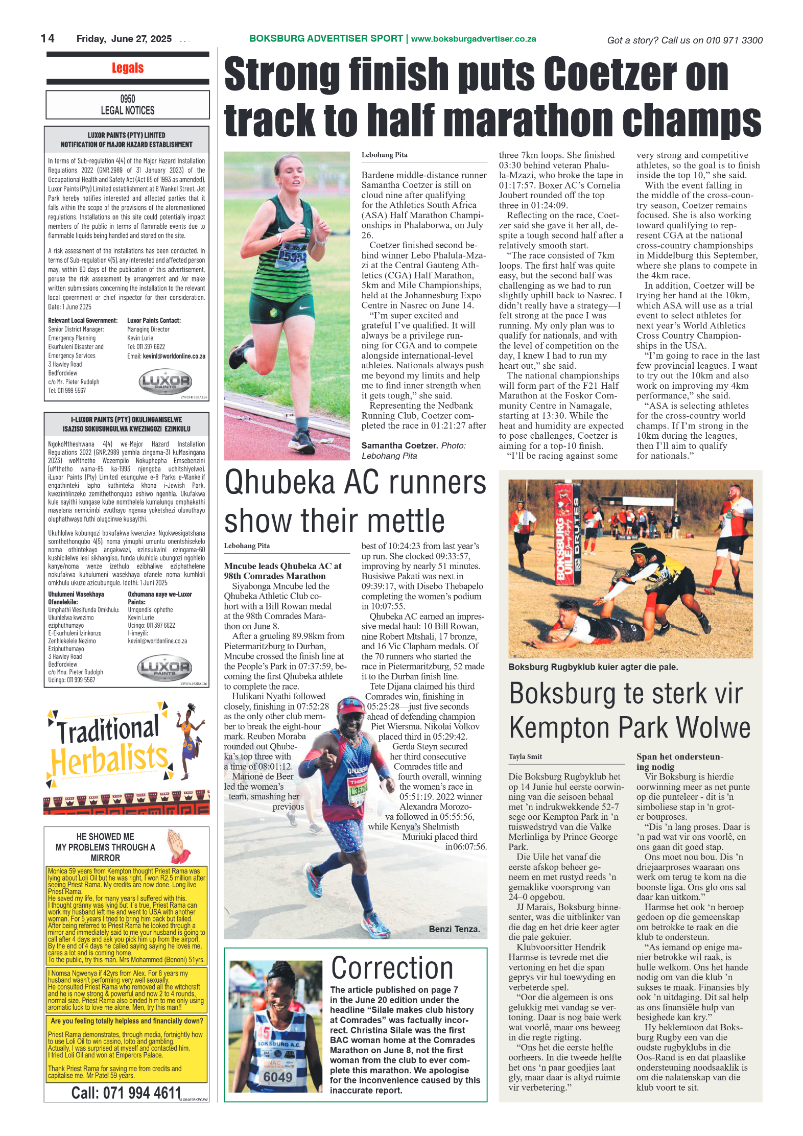 Boksburg Advertiser 27 June 2025 page 14