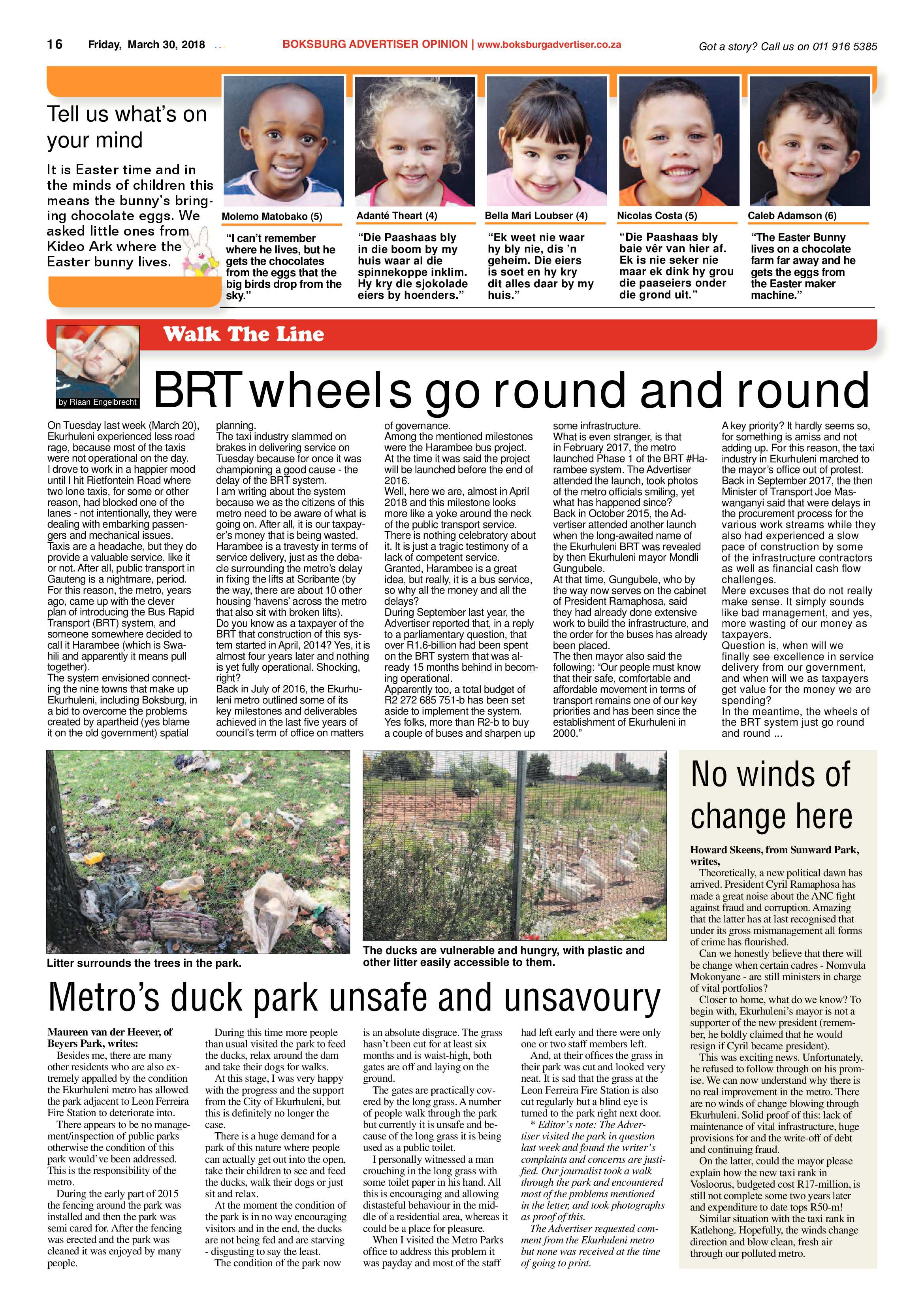Boksburg Advertiser 27 March 2018 page 16