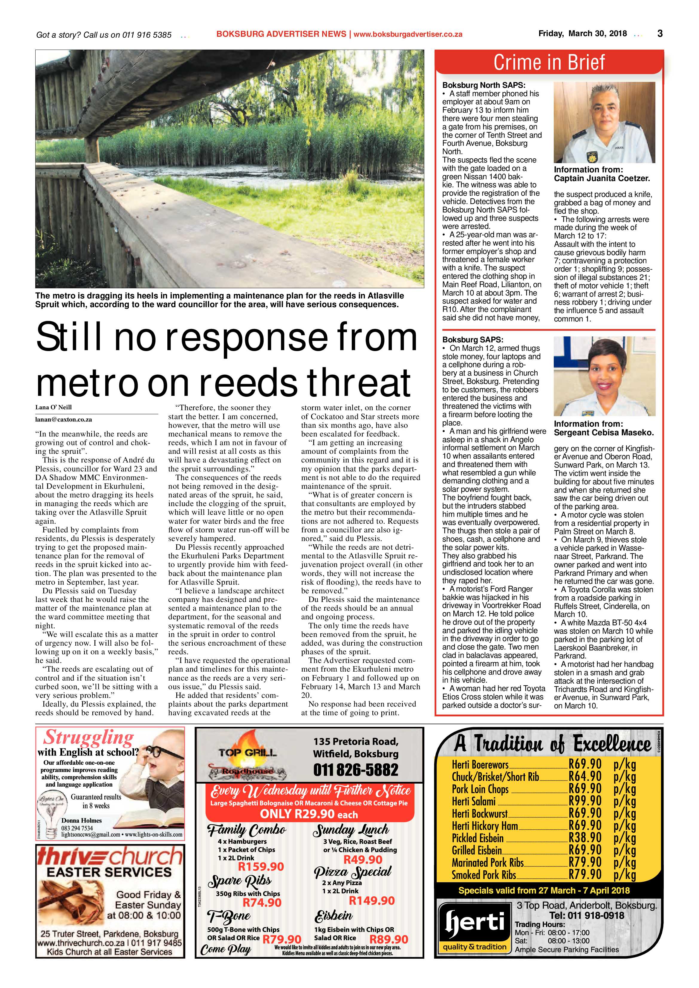 Boksburg Advertiser 27 March 2018 page 3