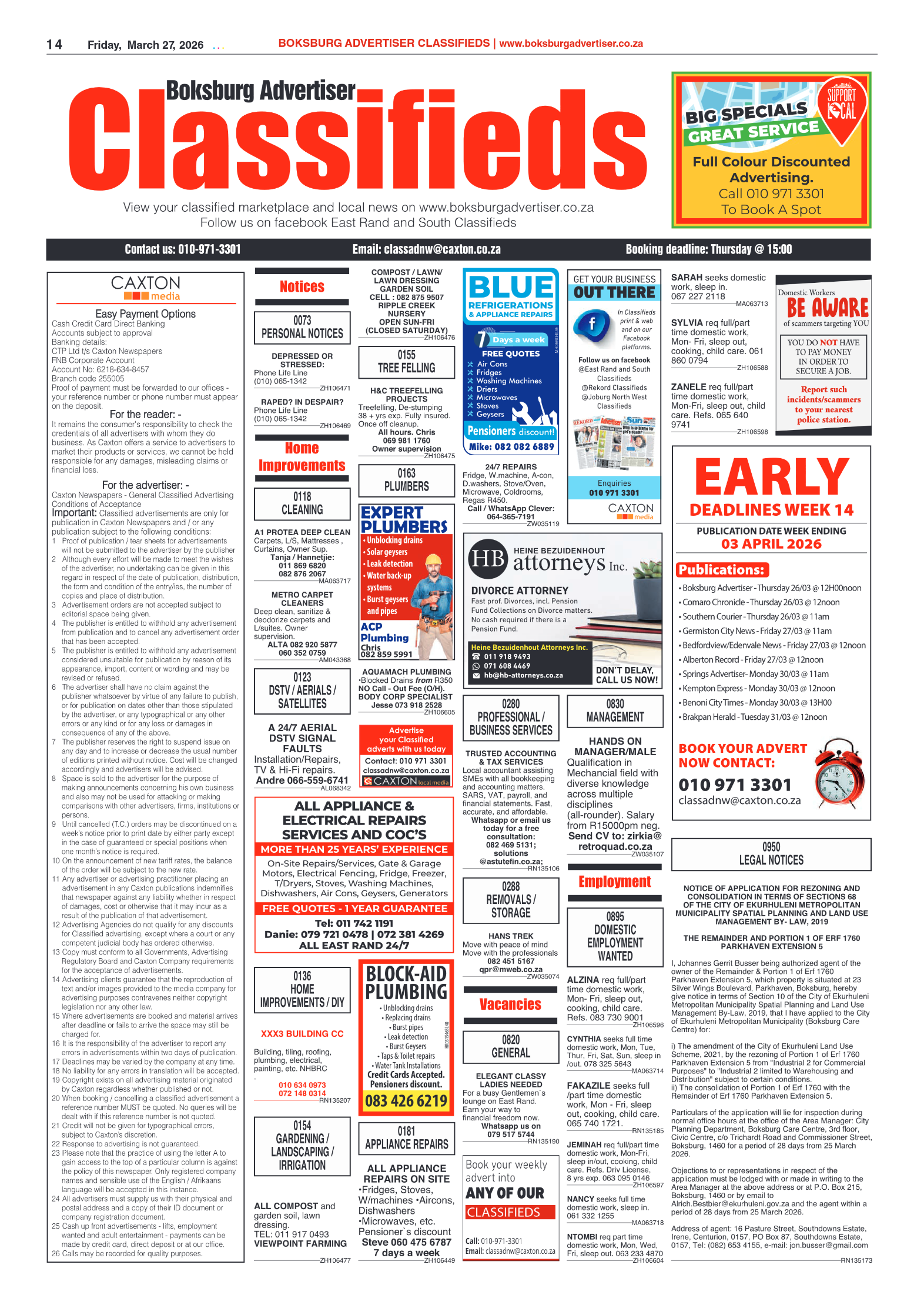 Boksburg Advertiser 27 March 2026 page 14