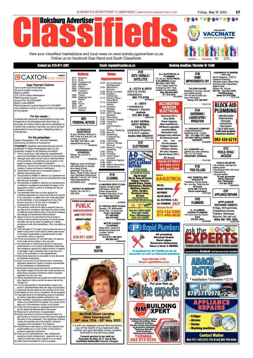 Boksburg Advertiser 27 May 2022 page 17