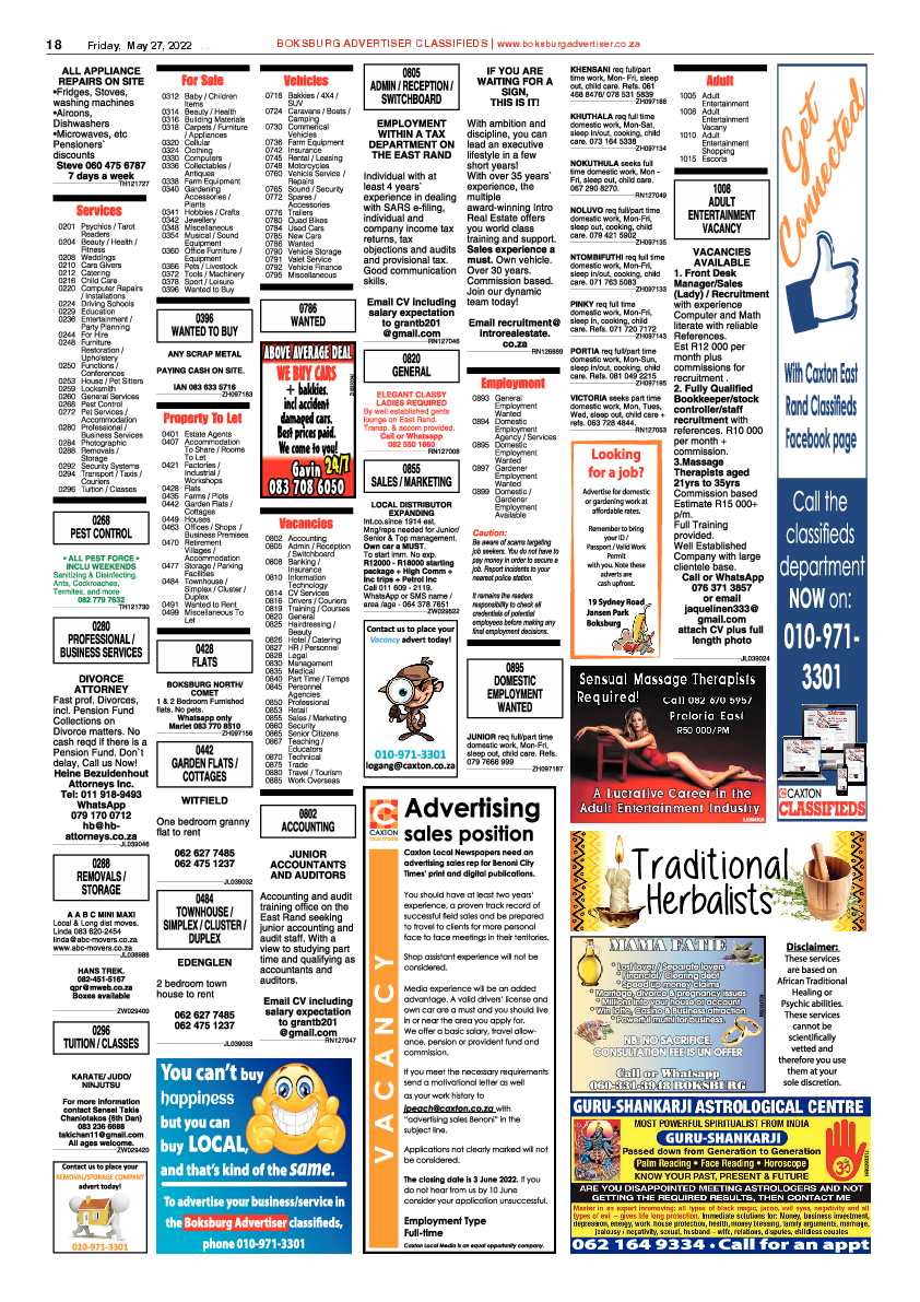 Boksburg Advertiser 27 May 2022 page 18