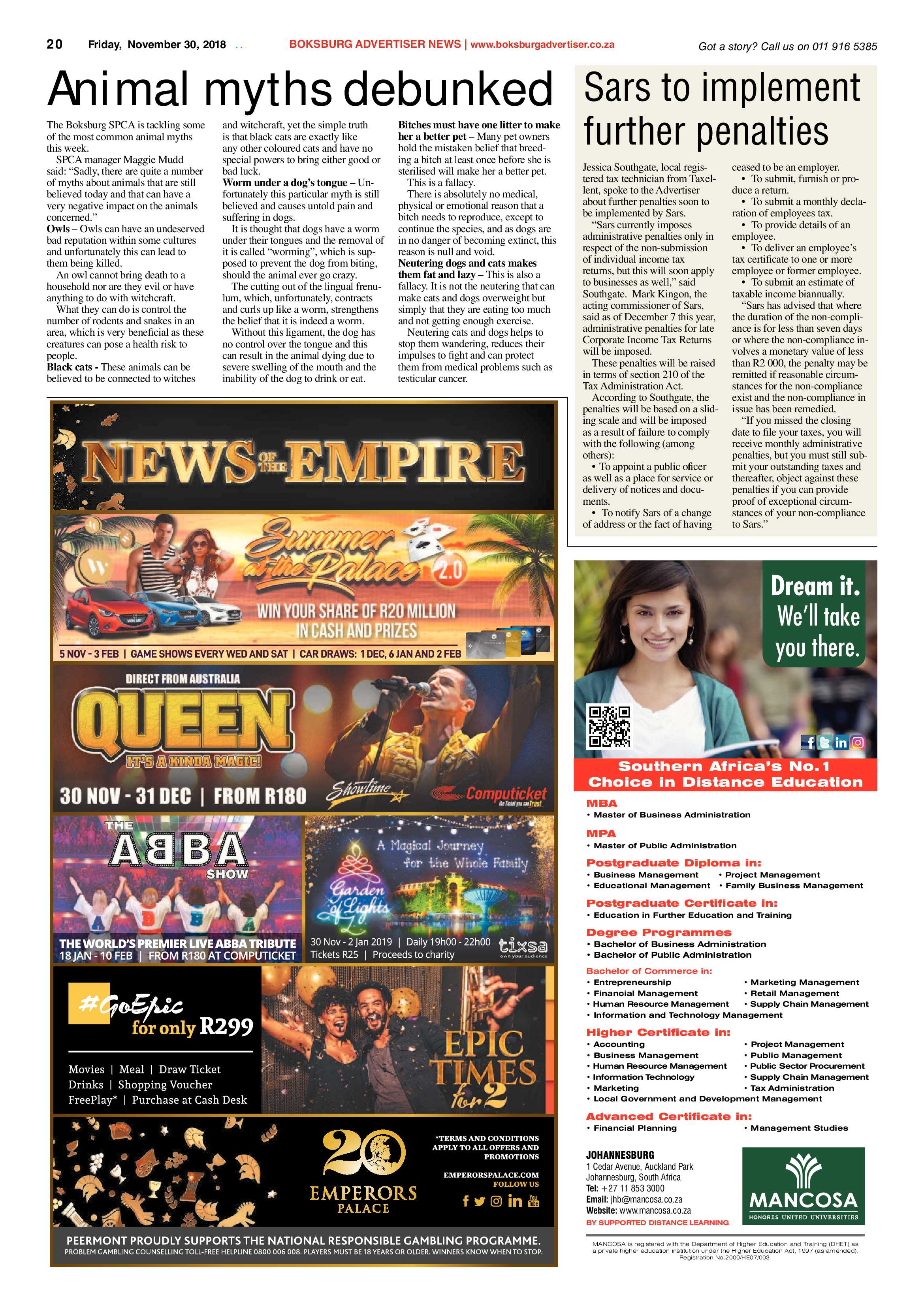 Boksburg Advertiser 27 November 2018 page 20