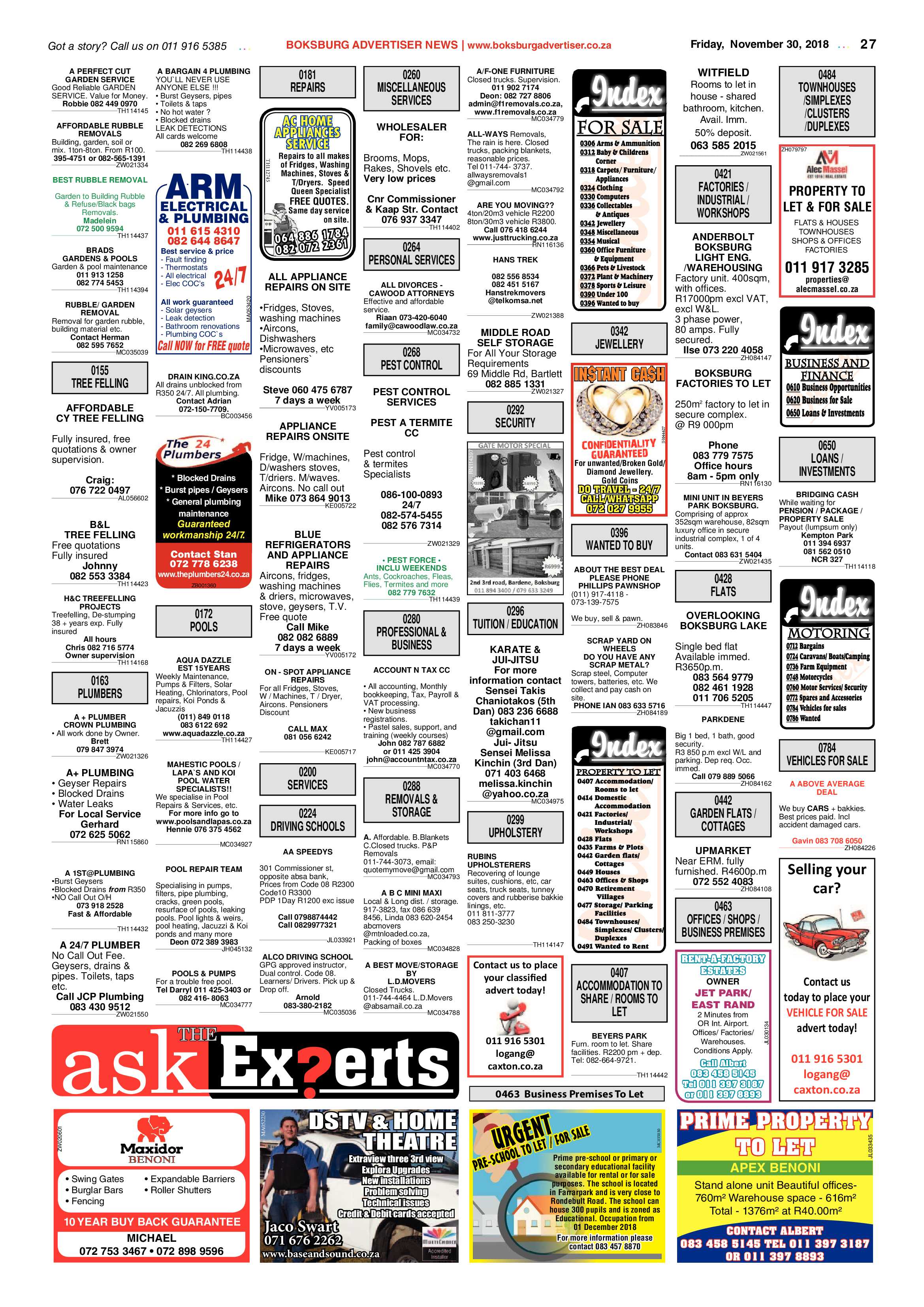 Boksburg Advertiser 27 November 2018 page 27