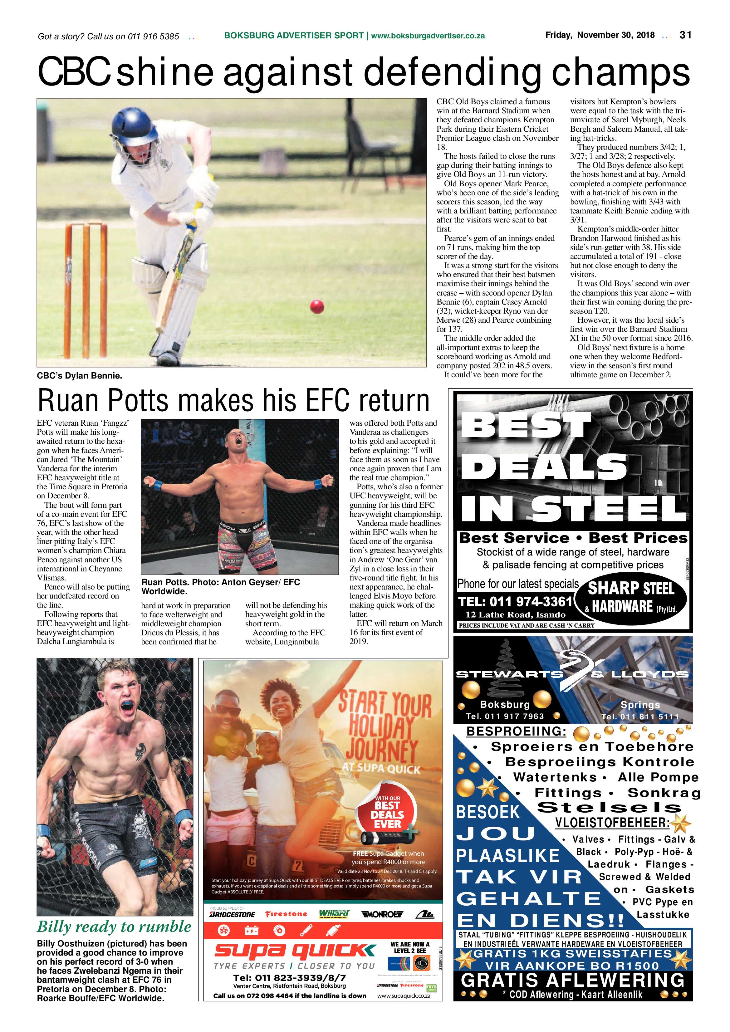 Boksburg Advertiser 27 November 2018 page 31