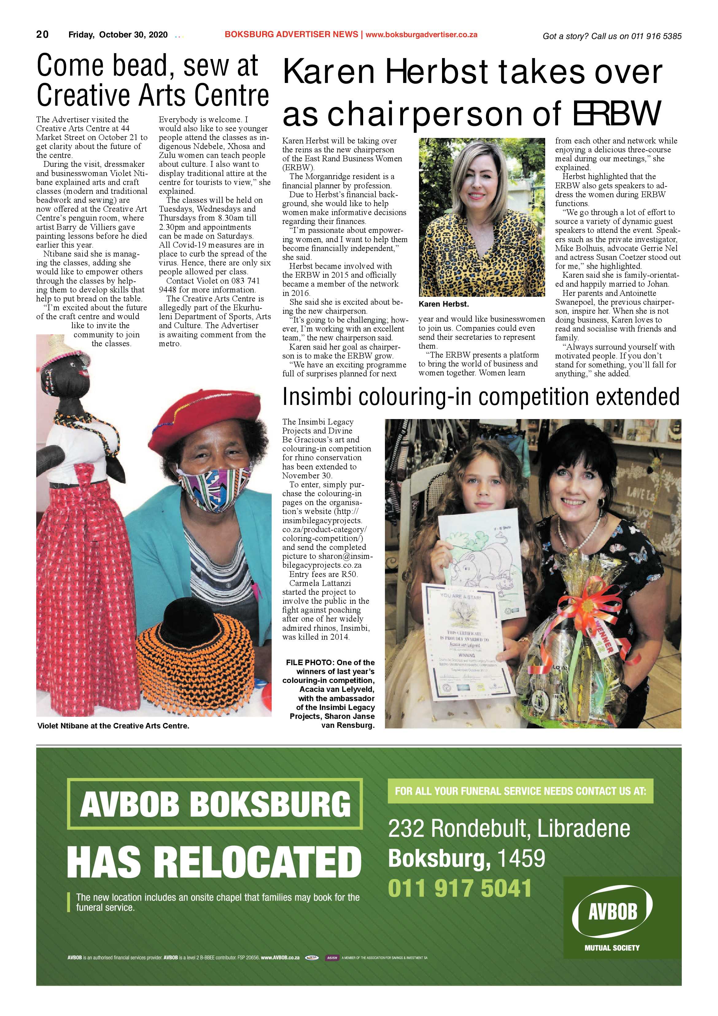 Boksburg Advertiser 27 October  2020 page 20