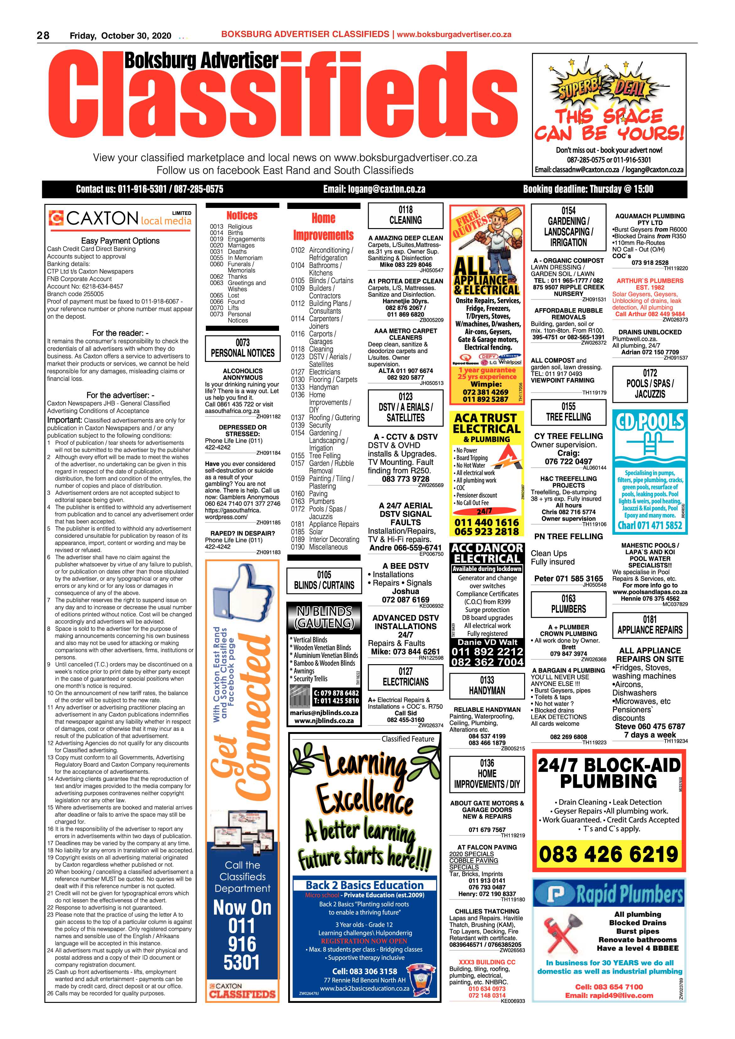 Boksburg Advertiser 27 October  2020 page 28