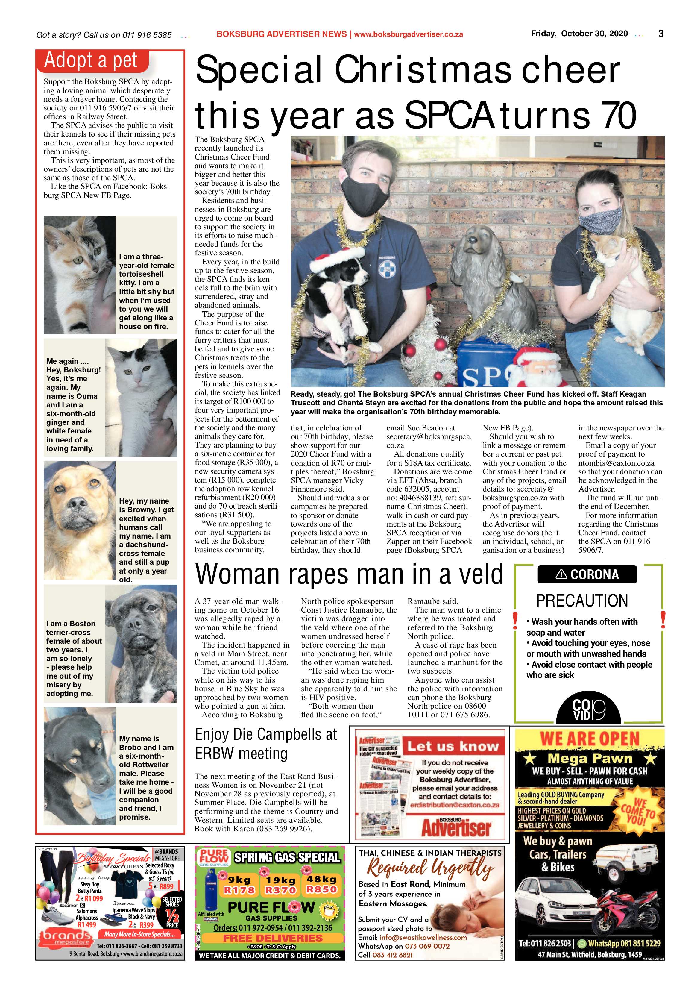 Boksburg Advertiser 27 October  2020 page 3