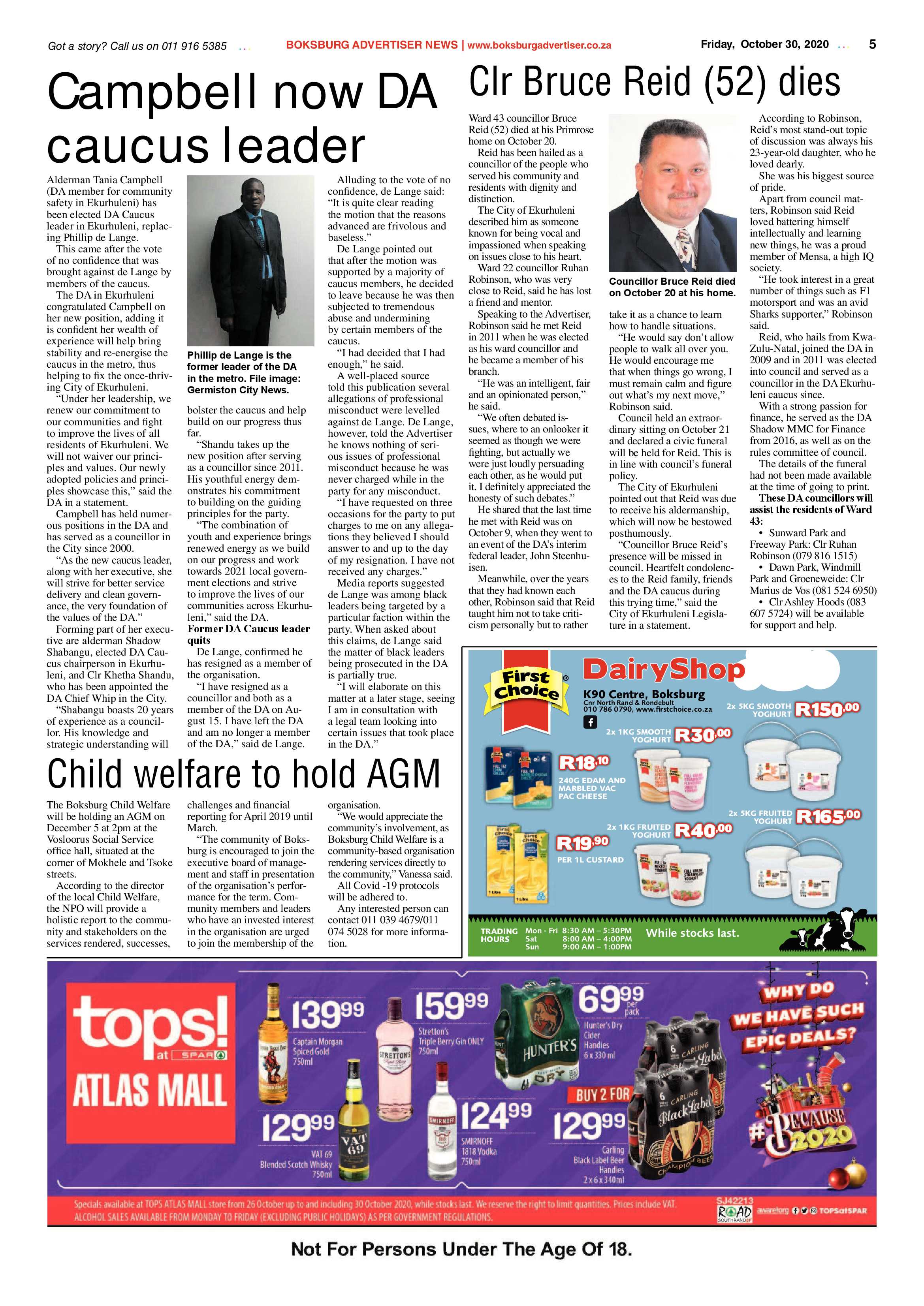Boksburg Advertiser 27 October  2020 page 5