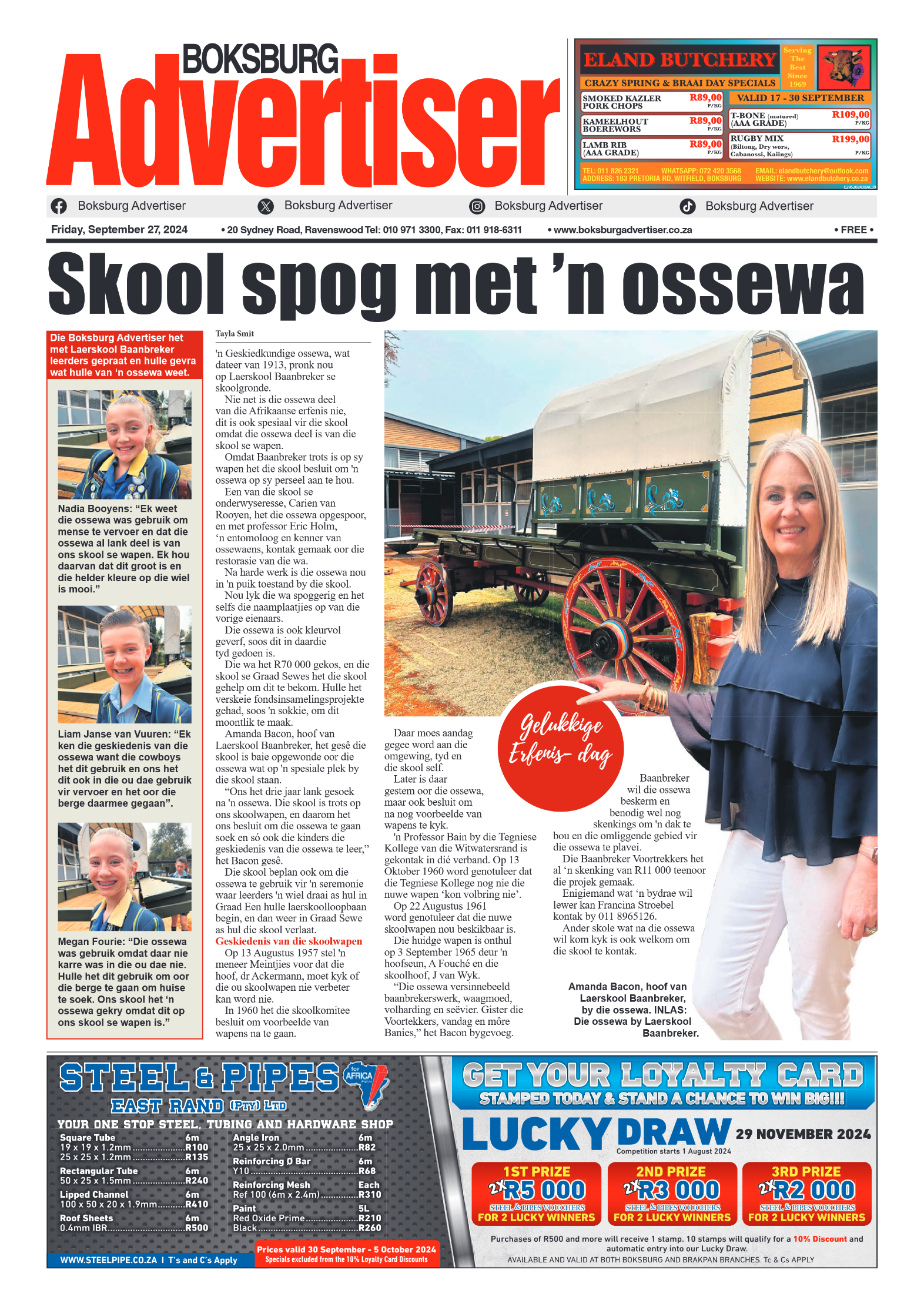Boksburg Advertiser 27 September 2024 page 1