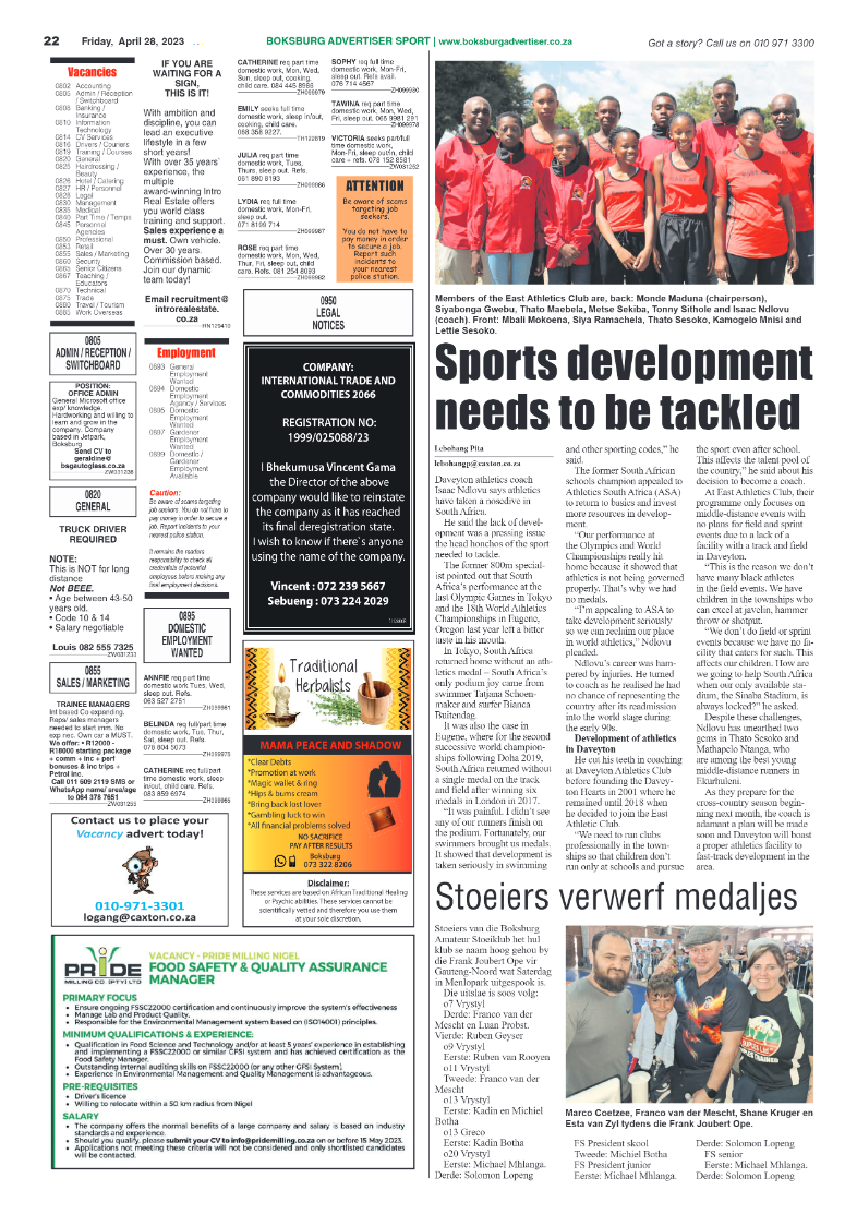 Boksburg Advertiser 28 April 2023 page 22
