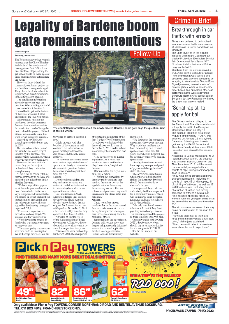 Boksburg Advertiser 28 April 2023 page 3