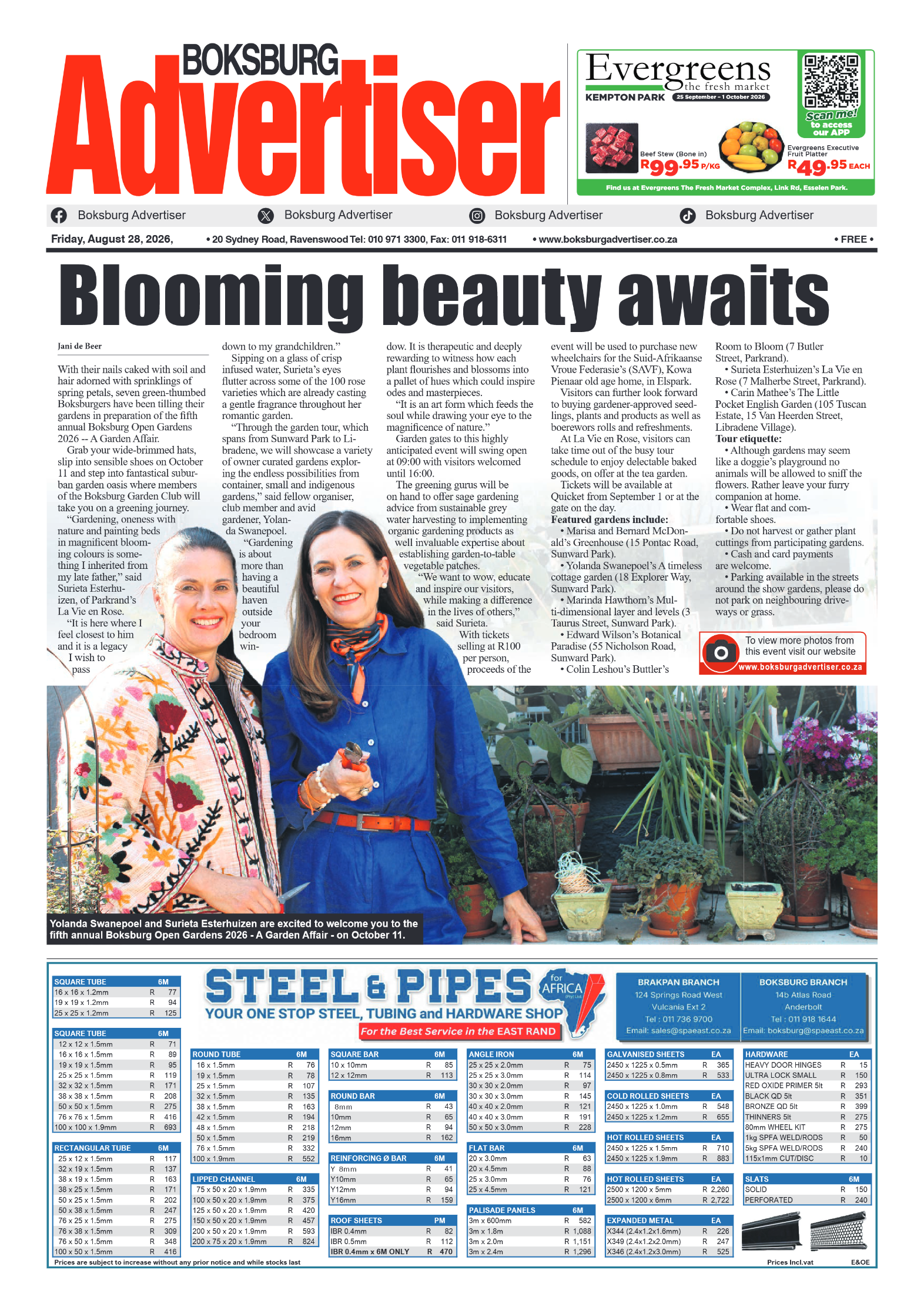 Boksburg Advertiser 28 August 2026 page 1