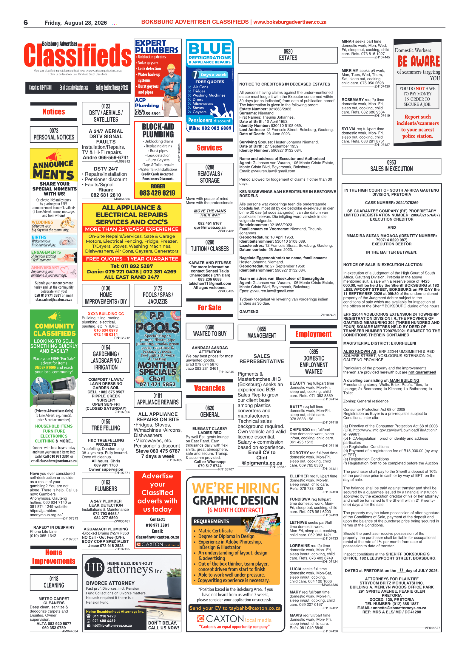 Boksburg Advertiser 28 August 2026 page 6