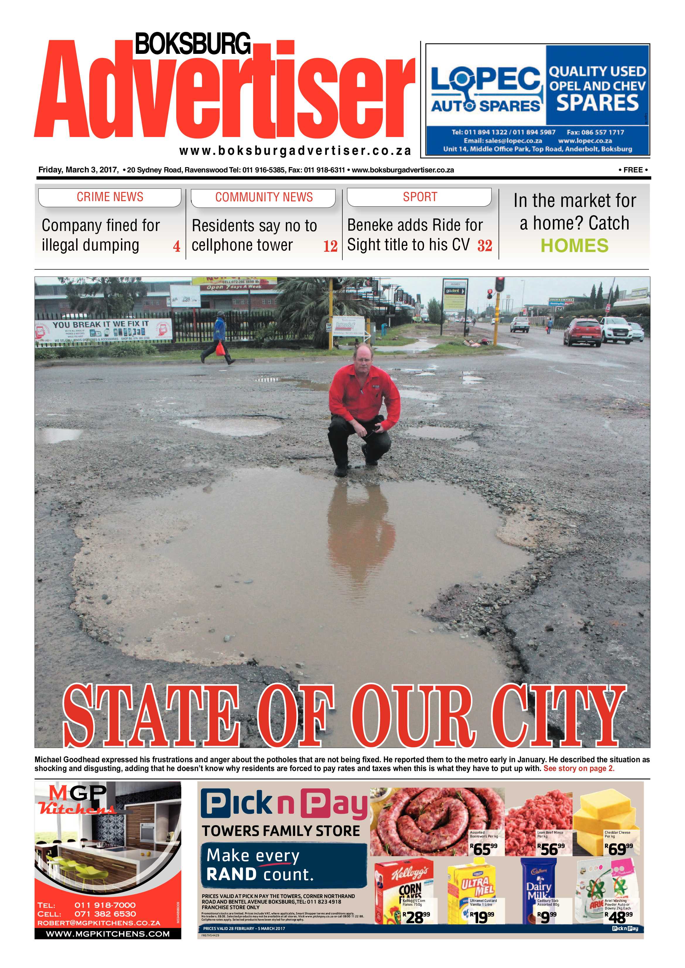 Boksburg Advertiser 28 February 2017 page 1