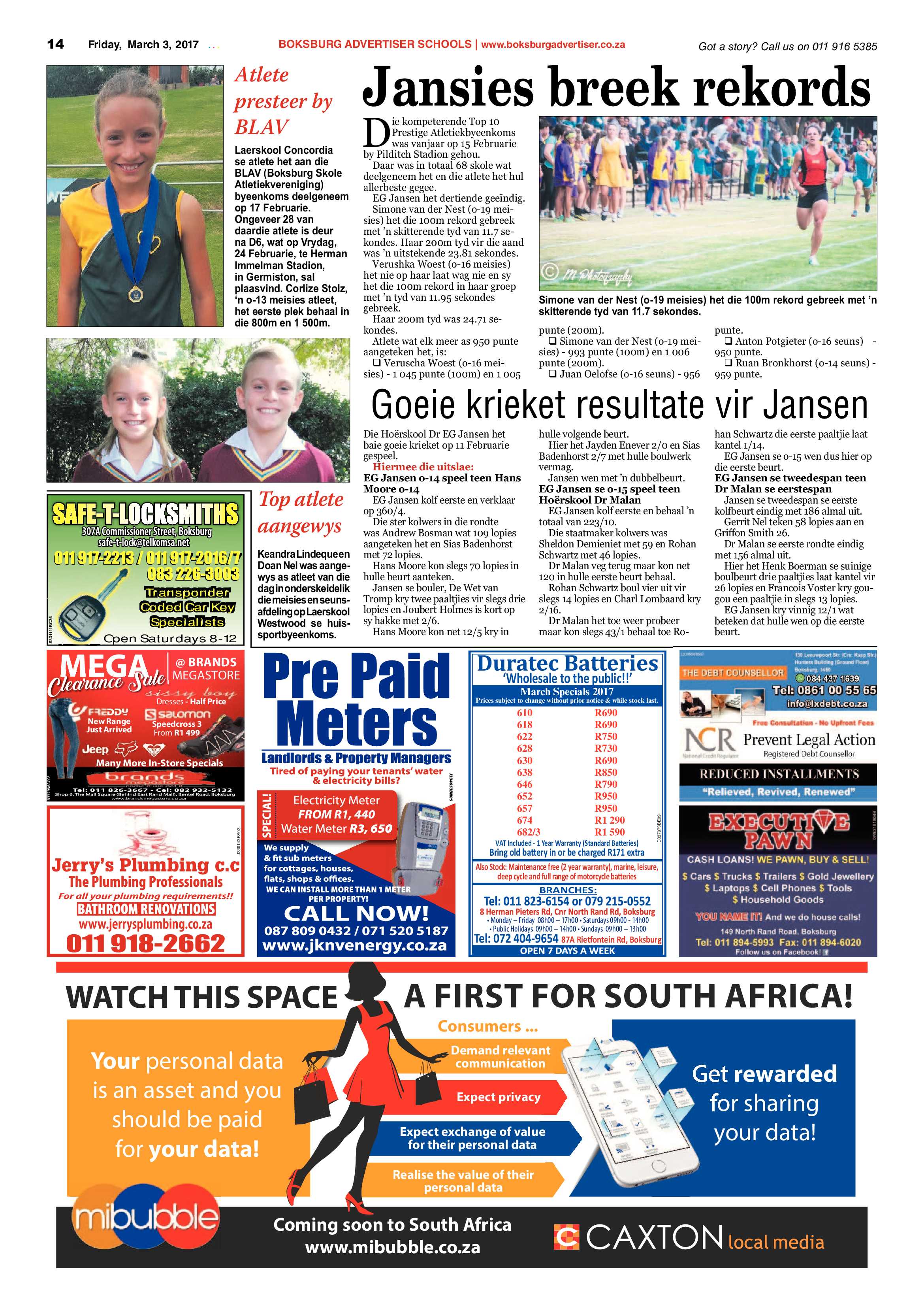 Boksburg Advertiser 28 February 2017 page 14