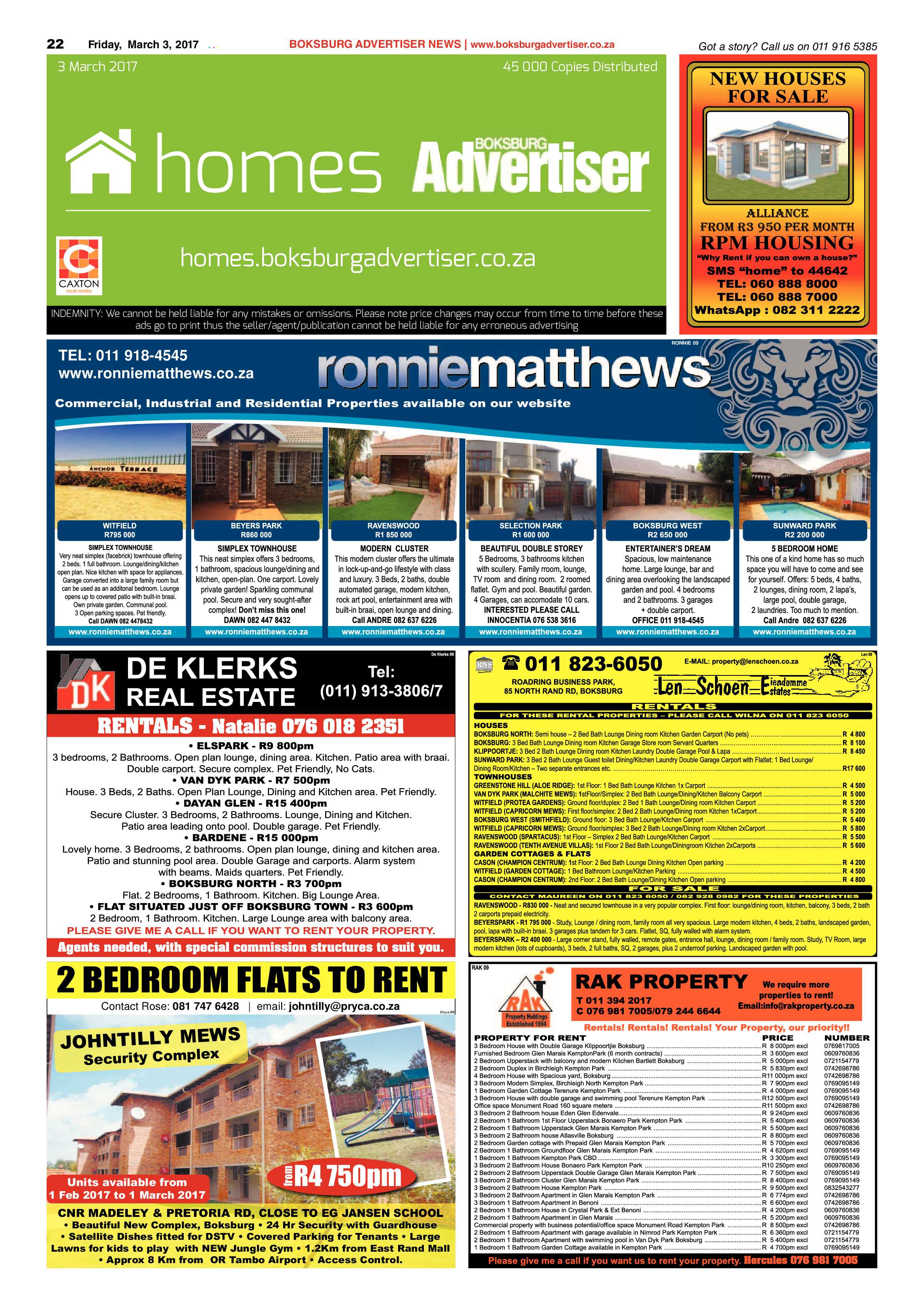Boksburg Advertiser 28 February 2017 page 22