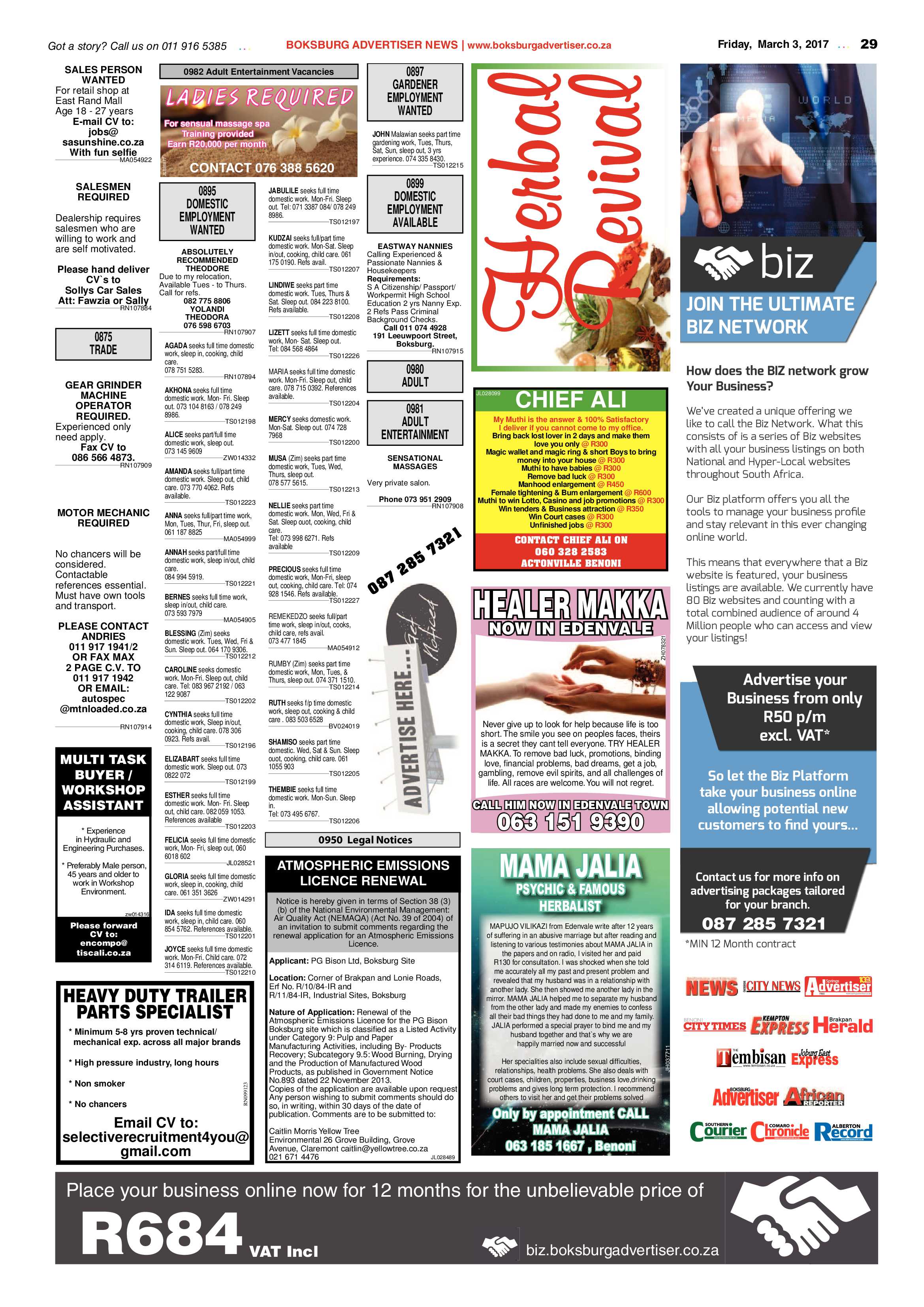Boksburg Advertiser 28 February 2017 page 29