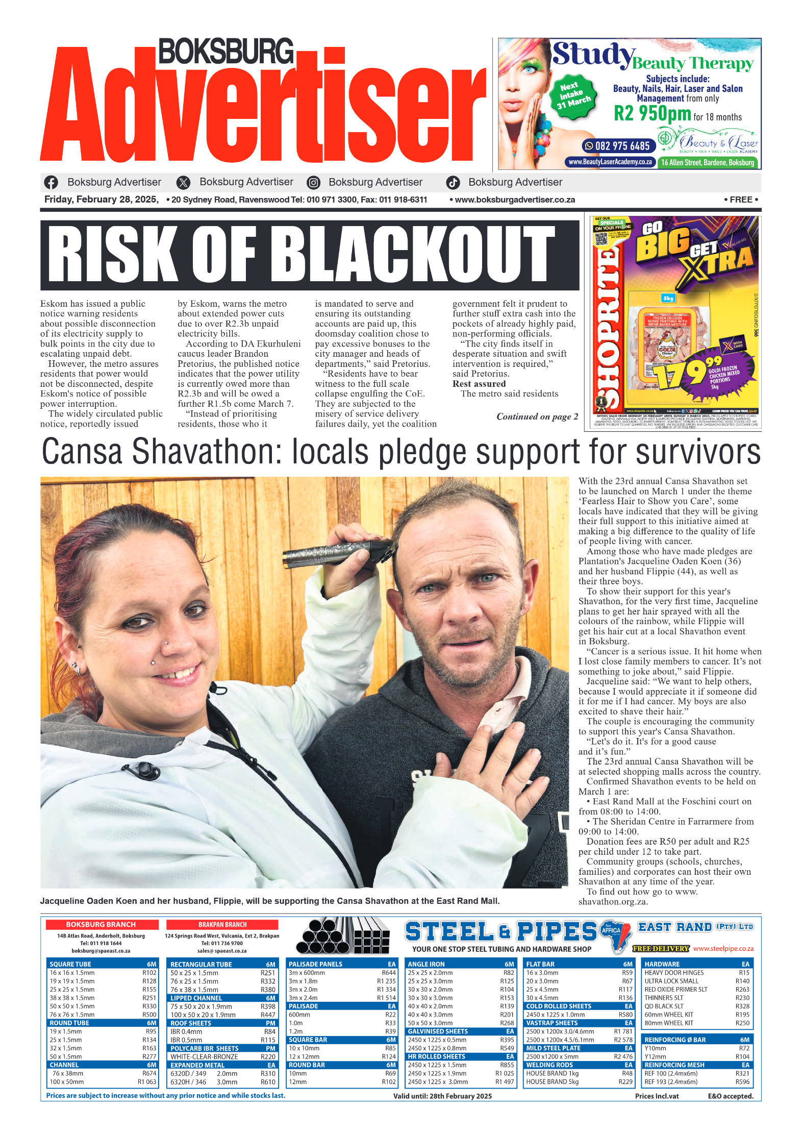 Boksburg Advertiser 28 February 2025 page 1