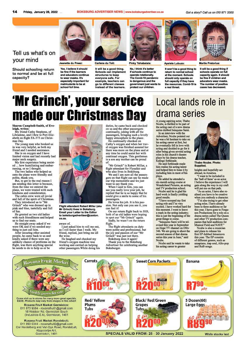 Boksburg Advertiser 28 January 2022 page 14