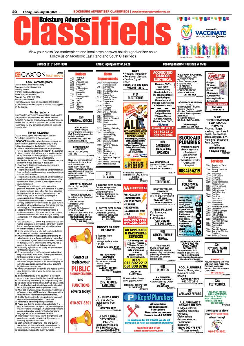 Boksburg Advertiser 28 January 2022 page 20