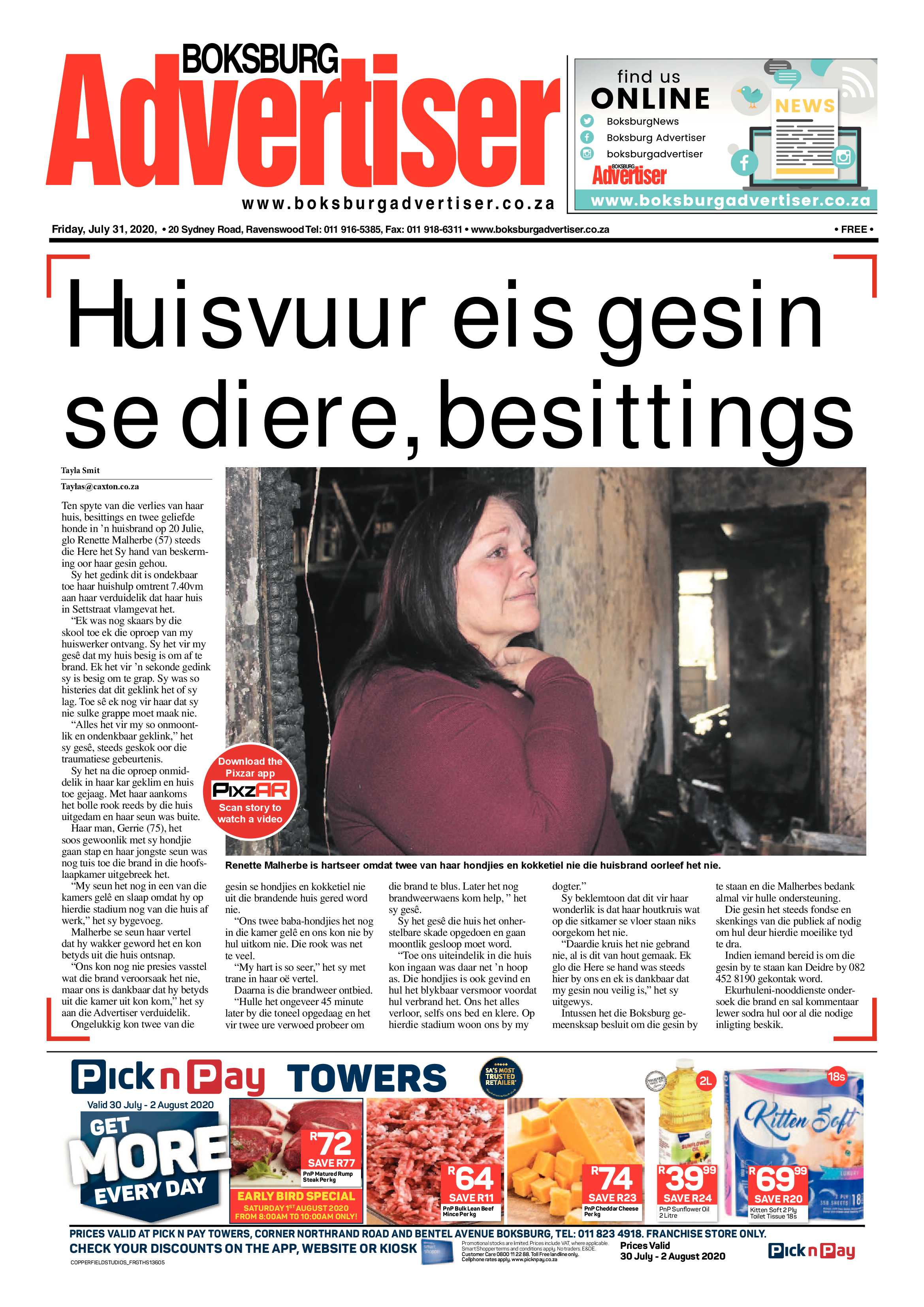 Boksburg Advertiser 28 July 2020 page 1