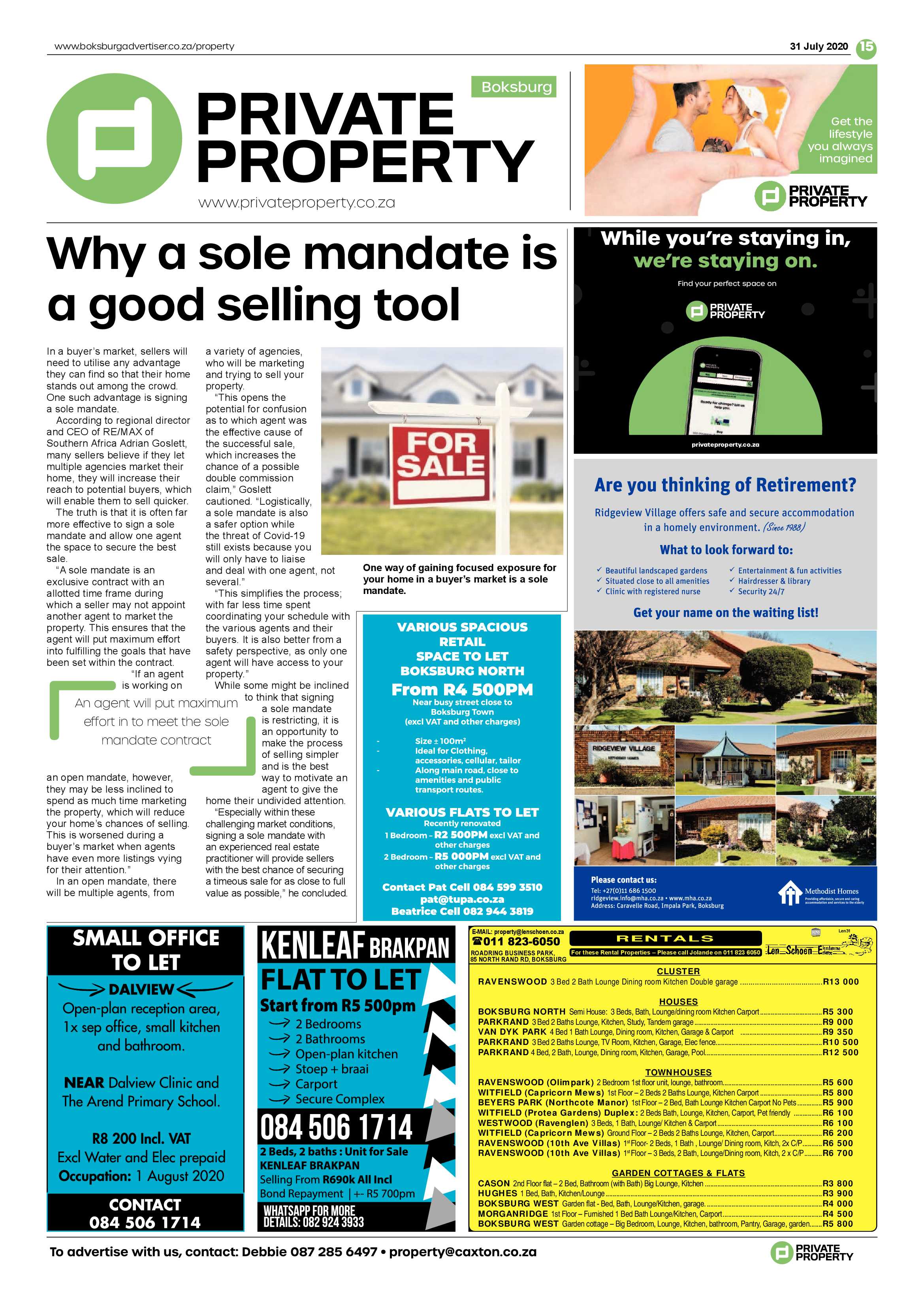 Boksburg Advertiser 28 July 2020 page 15