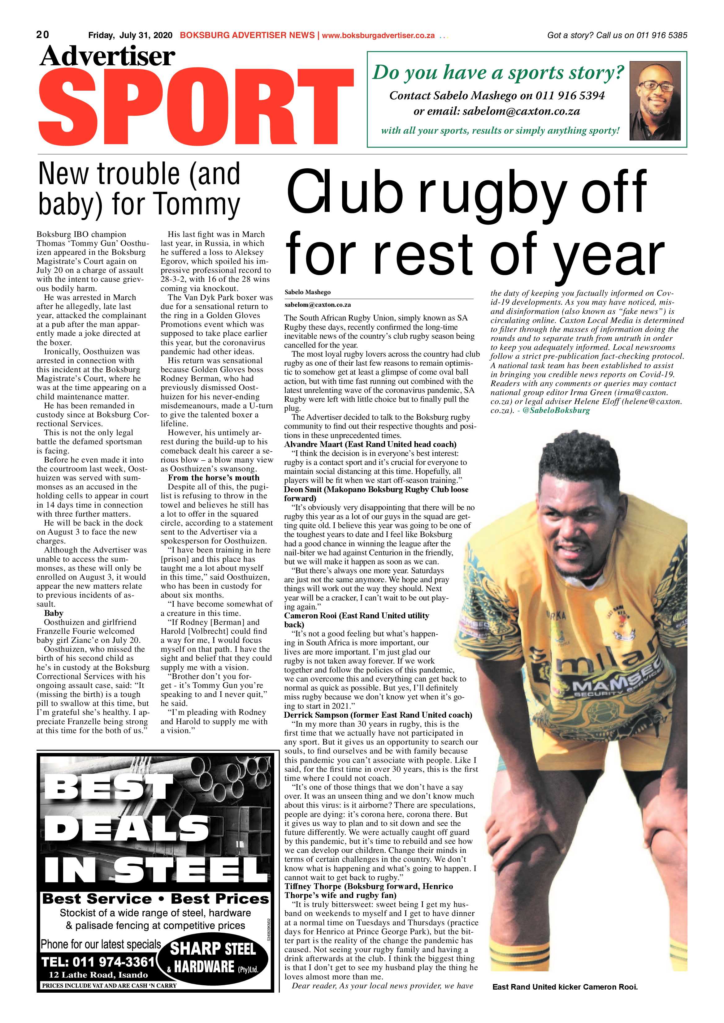 Boksburg Advertiser 28 July 2020 page 20