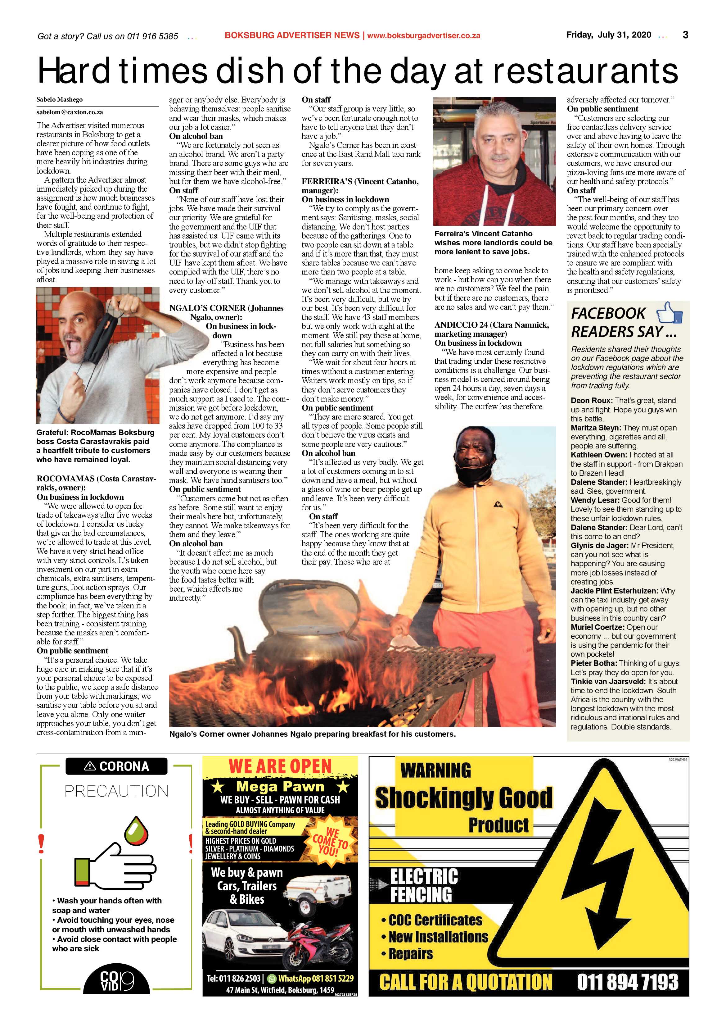 Boksburg Advertiser 28 July 2020 page 3