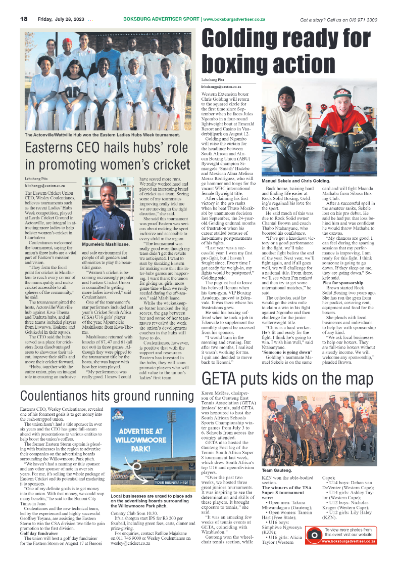 Boksburg Advertiser 28 July 2023 page 18