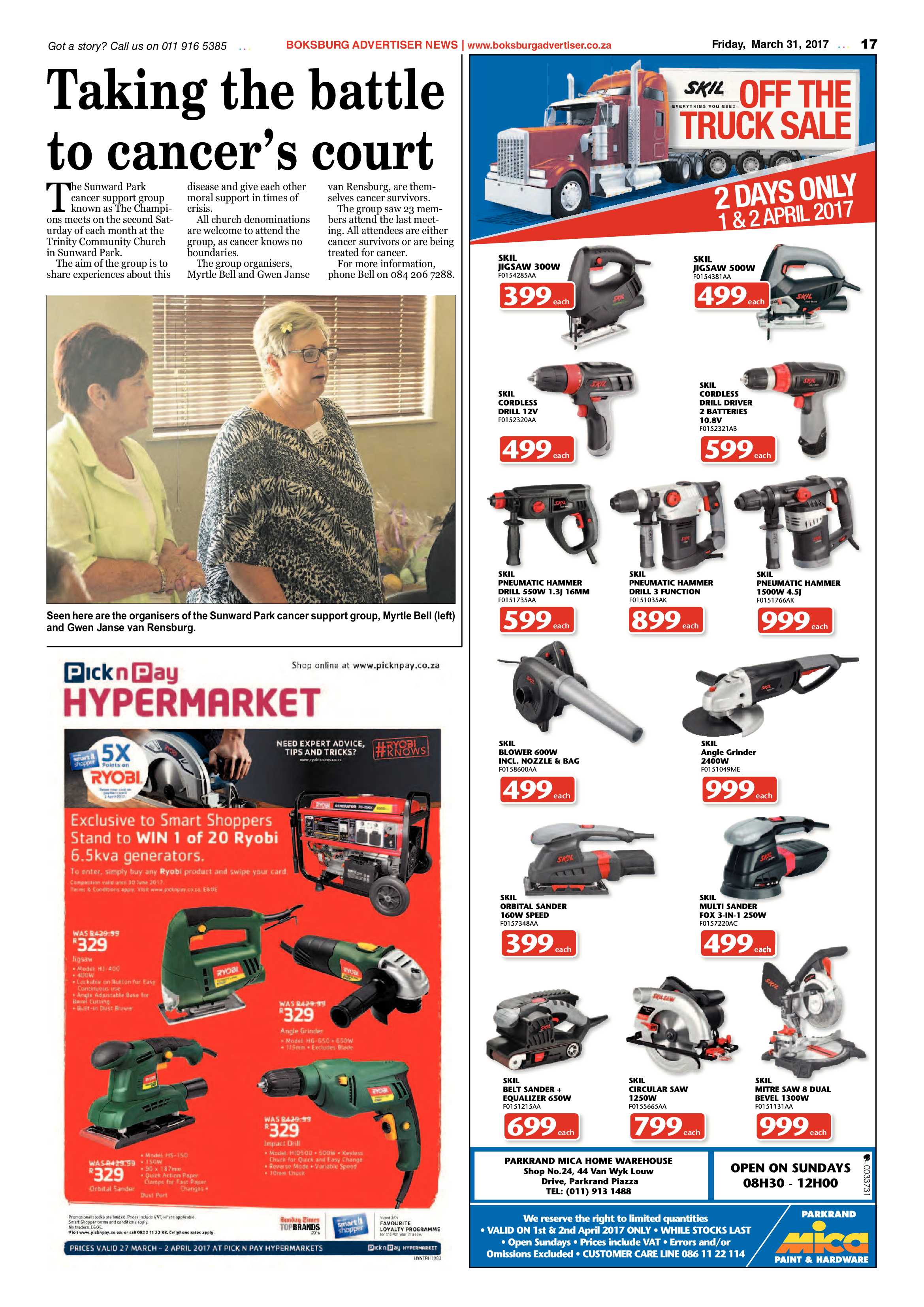 Boksburg Advertiser 28 March 2017 page 17