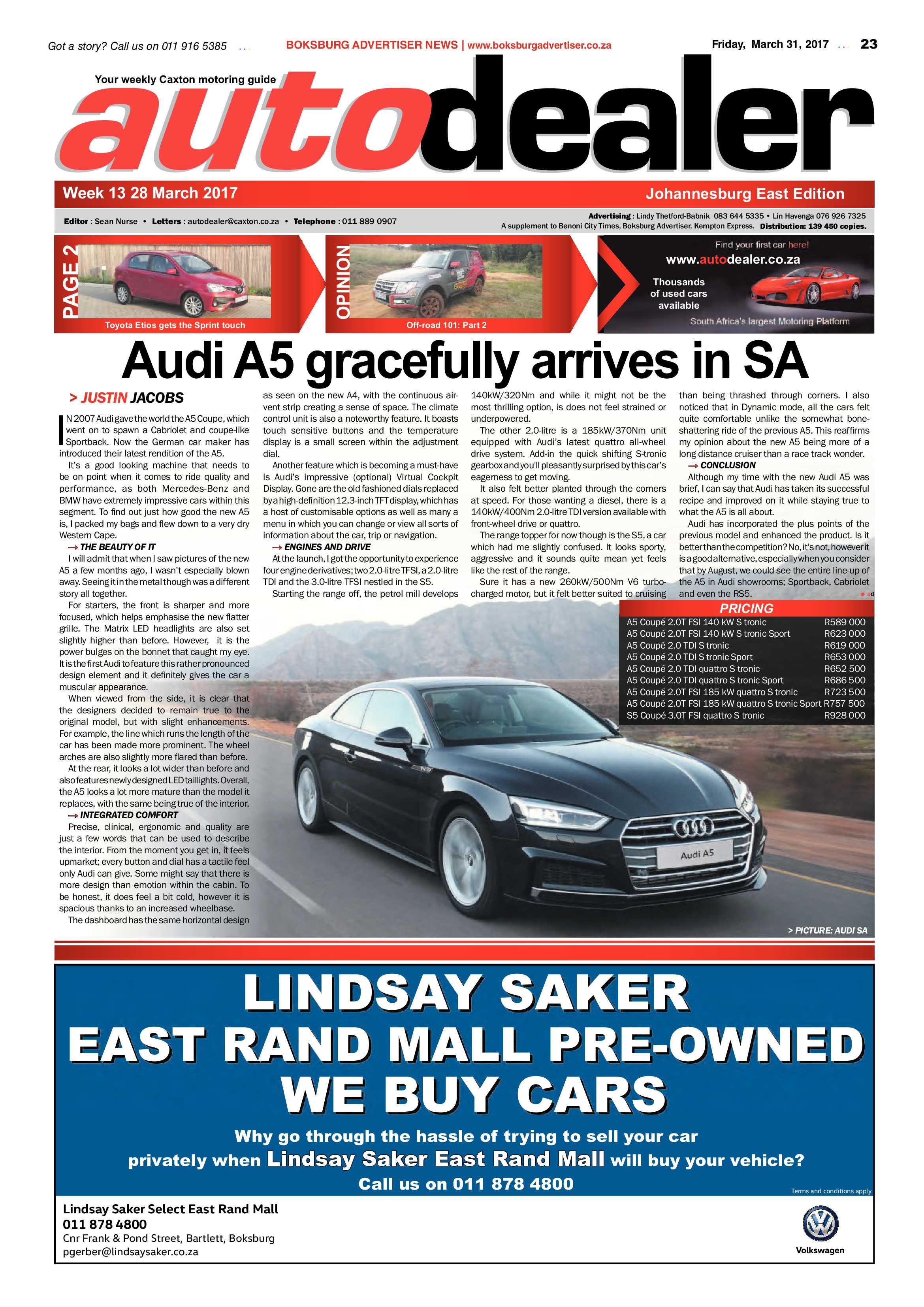 Boksburg Advertiser 28 March 2017 page 23