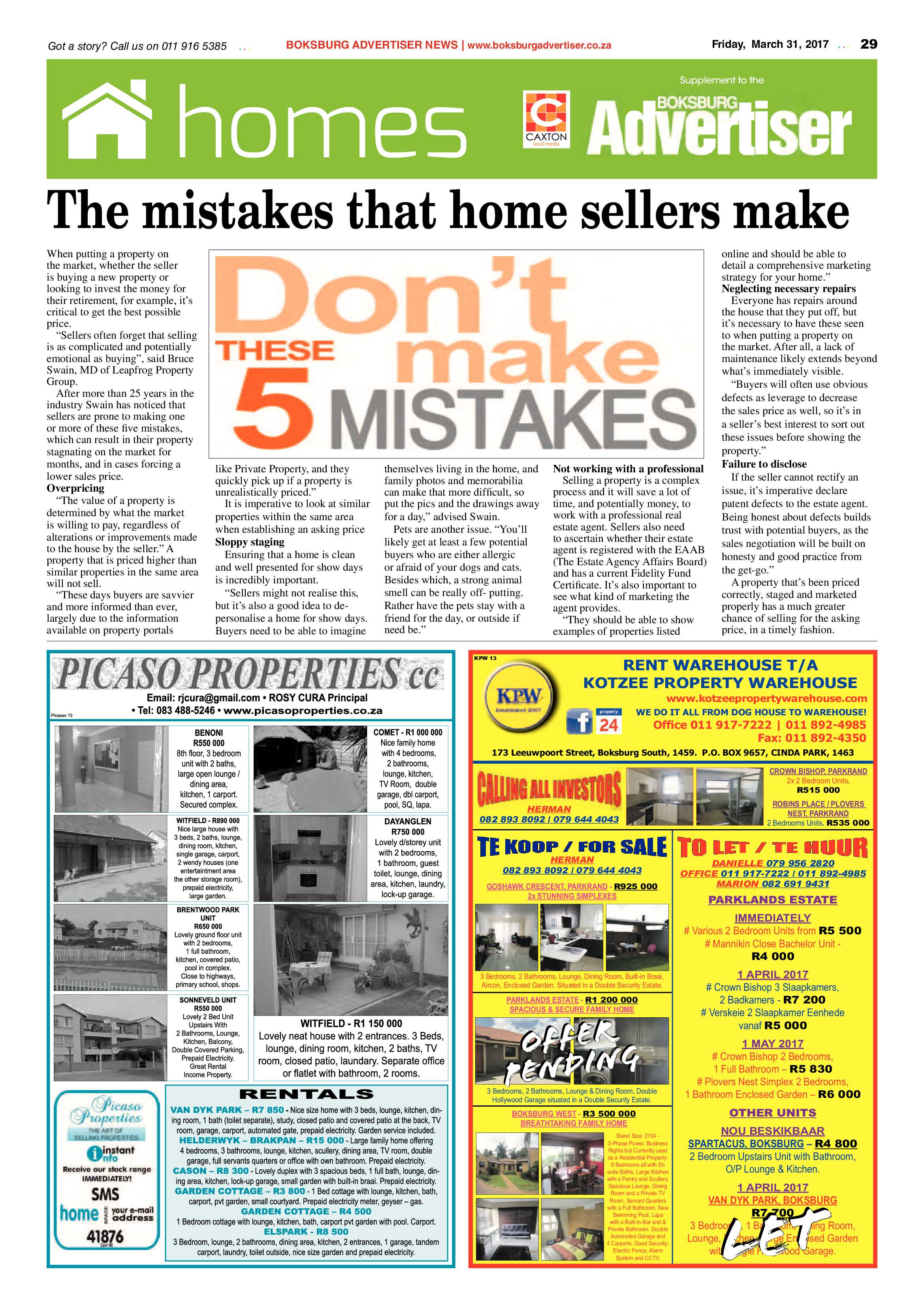 Boksburg Advertiser 28 March 2017 page 29